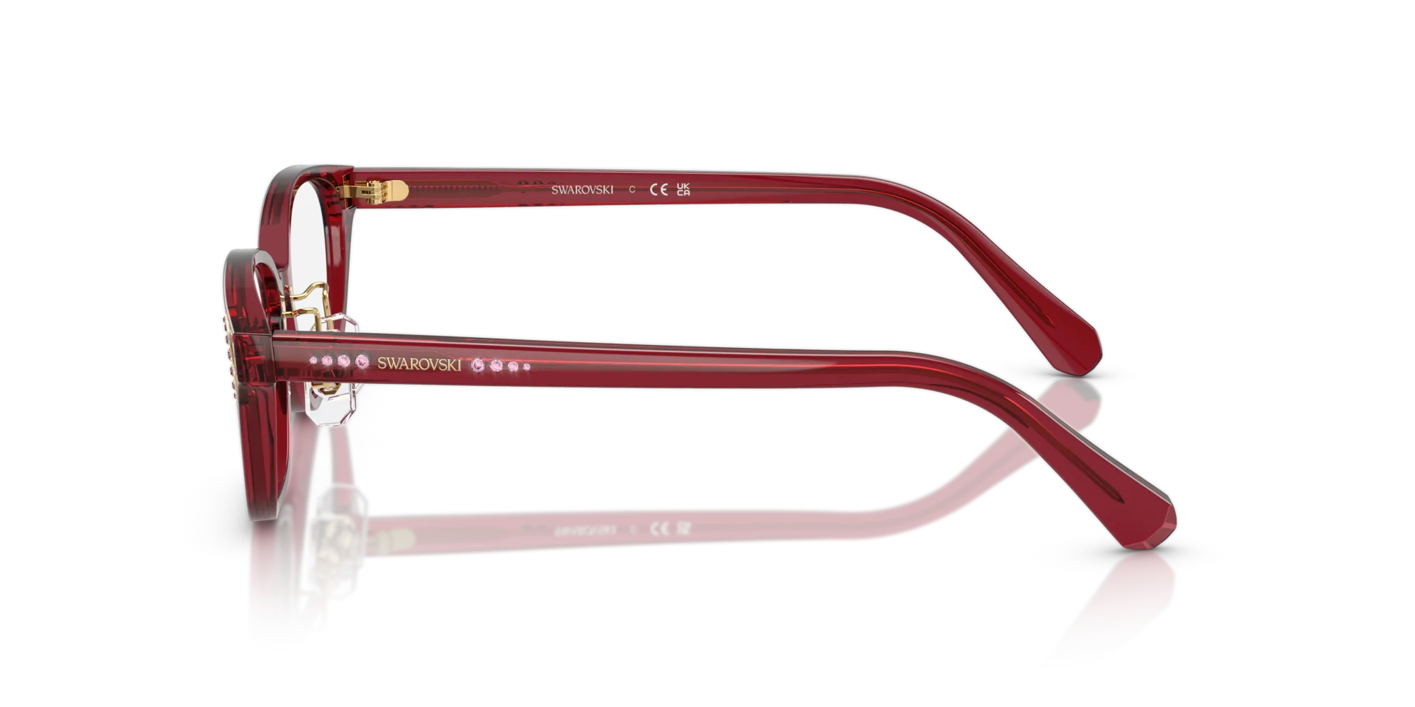 Swarovski SK2040D 1055 Montature da vista Acetato Rosso Rotonda Normale - immagine 4