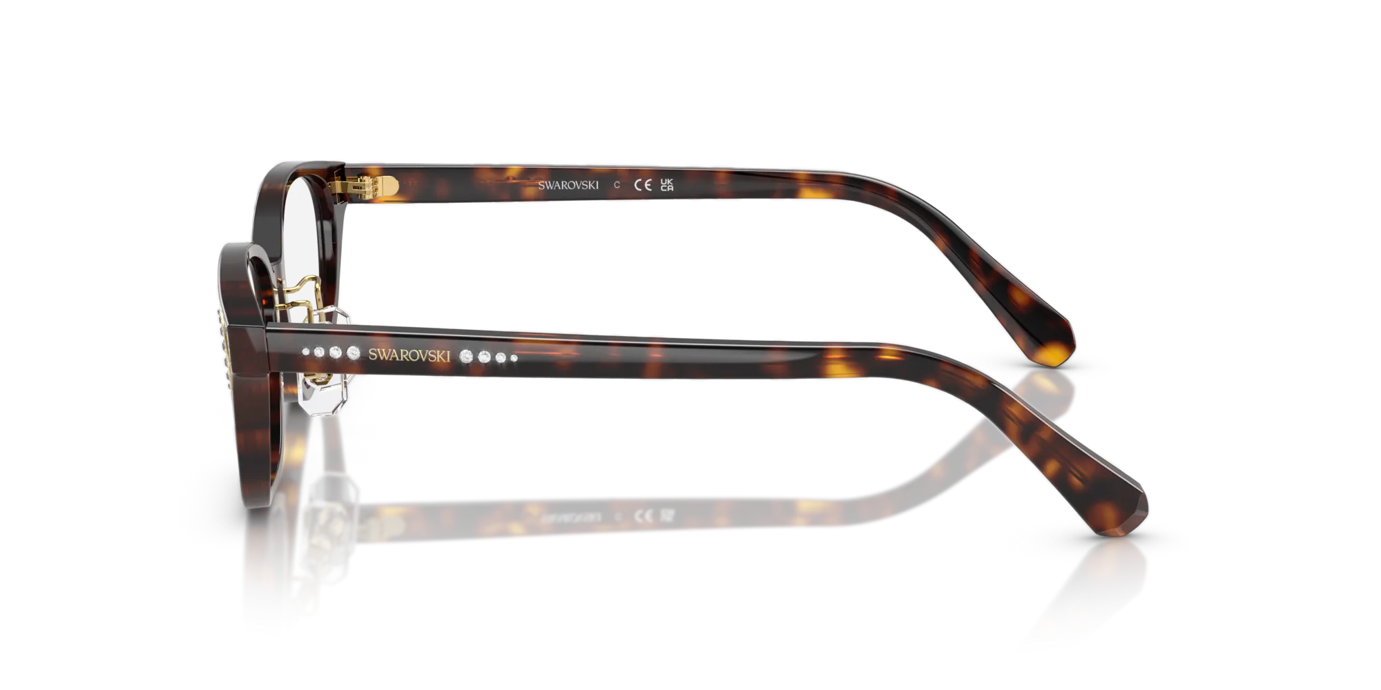Swarovski SK2040D 1002 Montature da vista Acetato Tartaruga Rotonda Normale - immagine 4