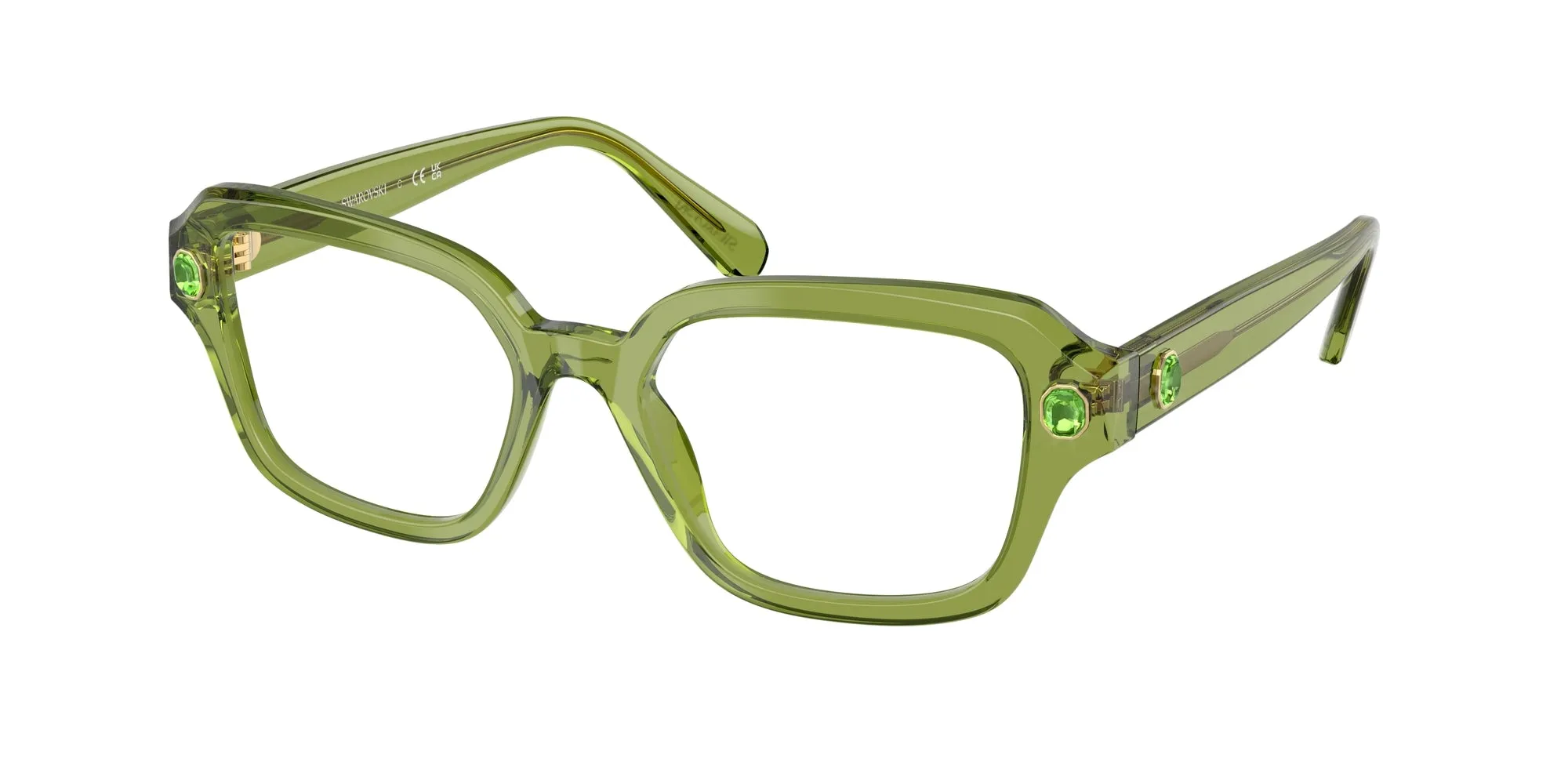 Swarovski SK2039 3002 Montature da vista Acetato Verde Pillow Normale - immagine 1
