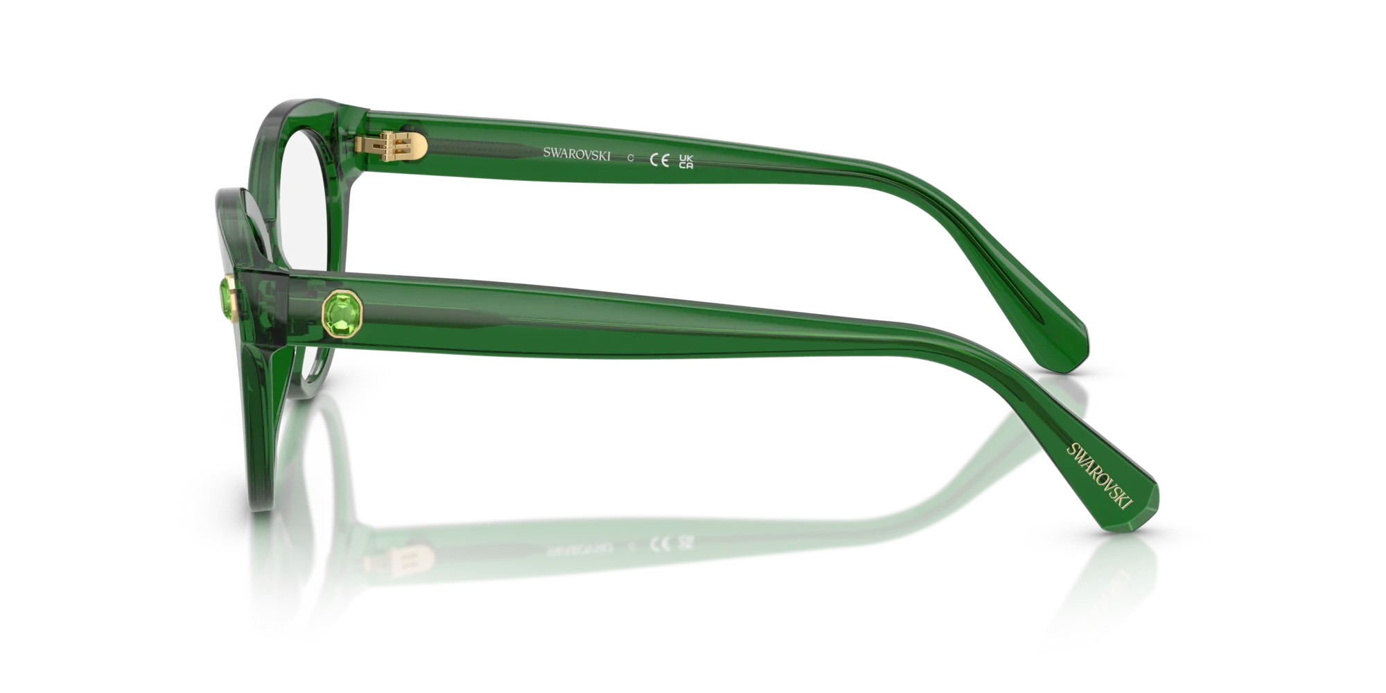Swarovski SK2037 1064 Montature da vista Acetato Verde Rotonda Normale - immagine 4