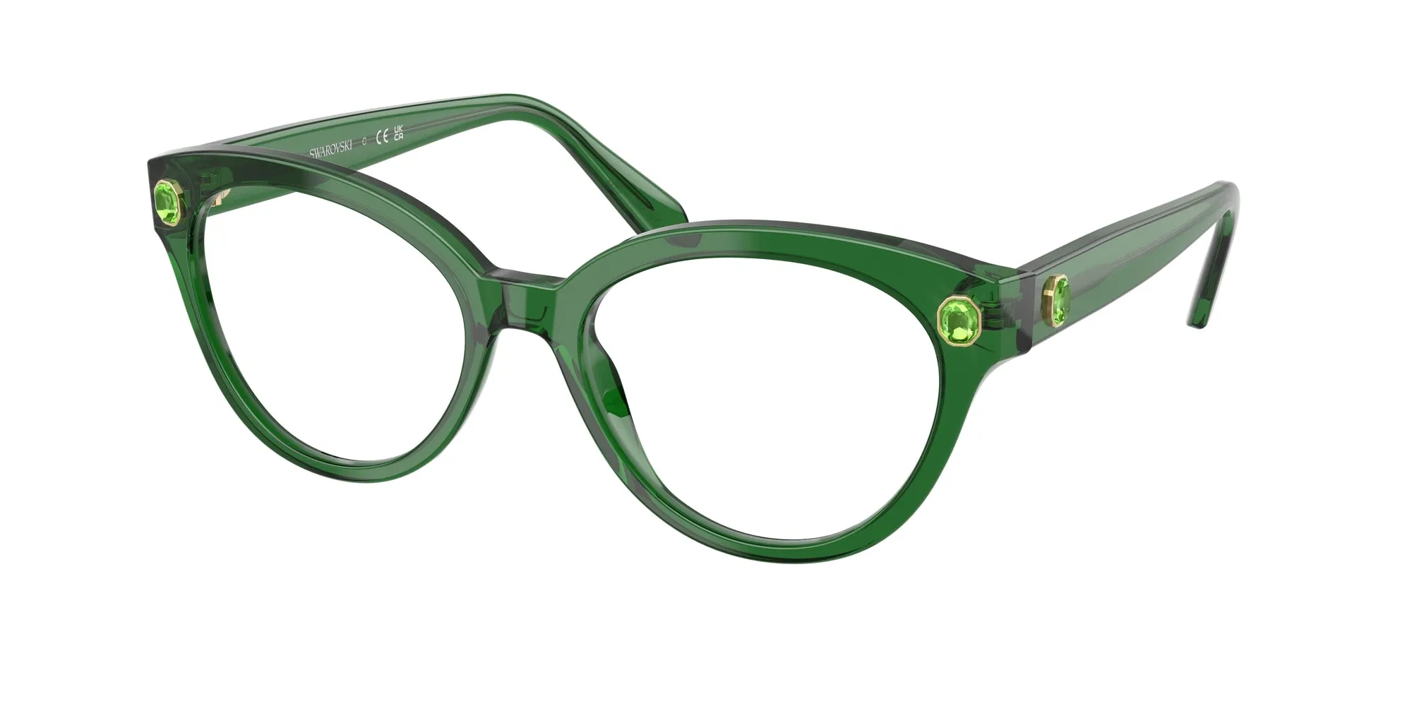 Swarovski SK2037 1064 Montature da vista Acetato Verde Rotonda Normale - immagine 1