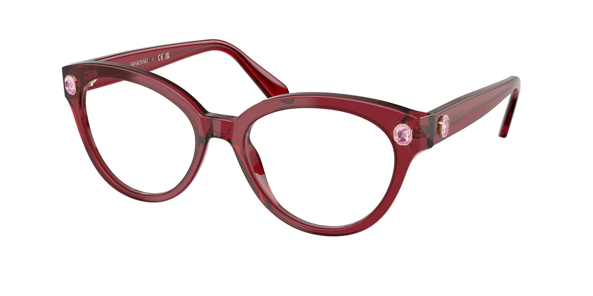 Swarovski SK2037 1055 Montature da vista Acetato Rosso Rotonda Normale - immagine 1