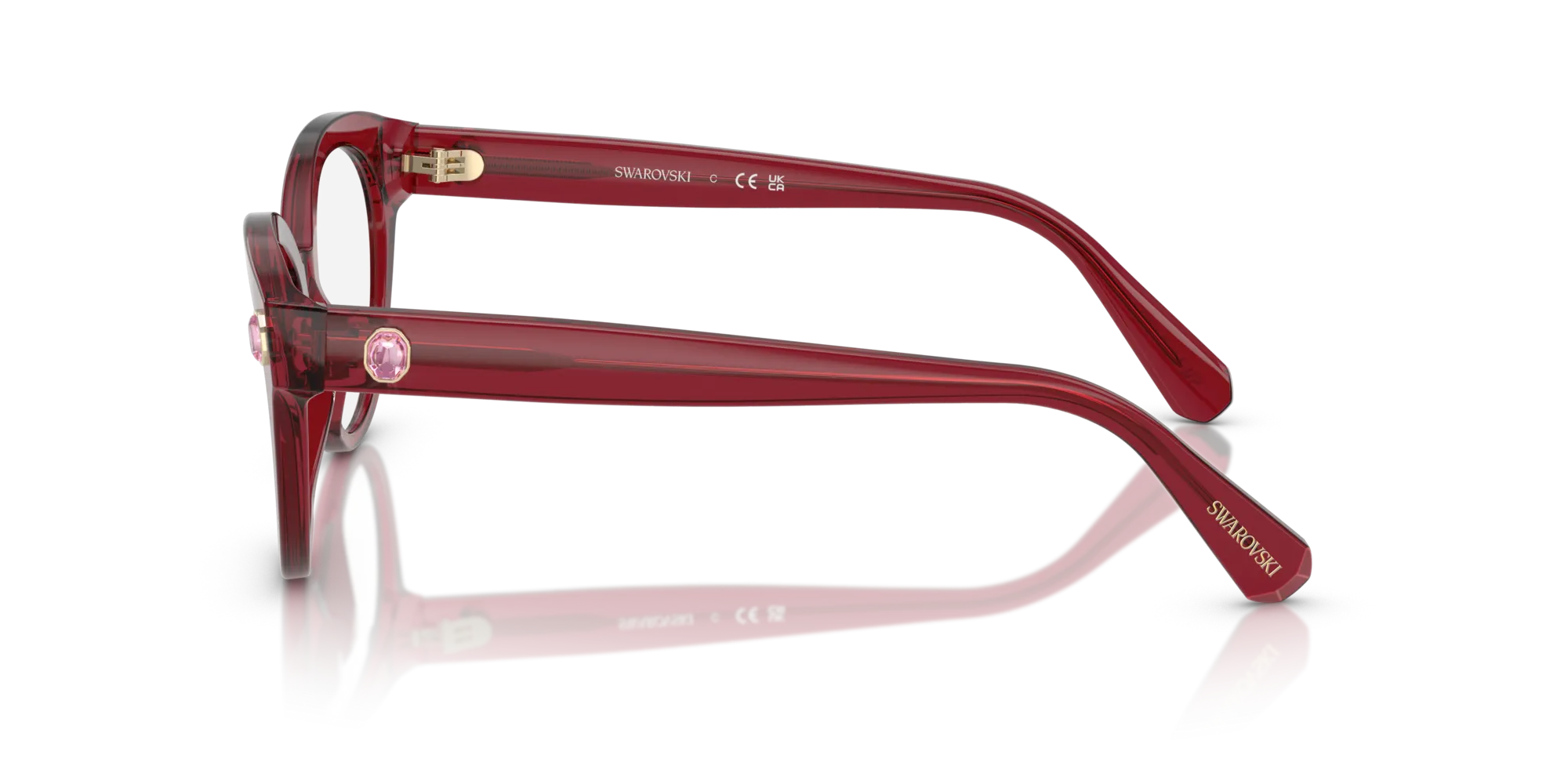 Swarovski SK2037 1055 Montature da vista Acetato Rosso Rotonda Normale - immagine 4