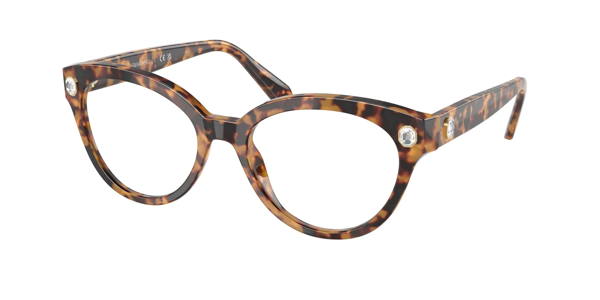Swarovski SK2037 1040 Montature da vista Acetato Tartaruga Rotonda Normale - immagine 1