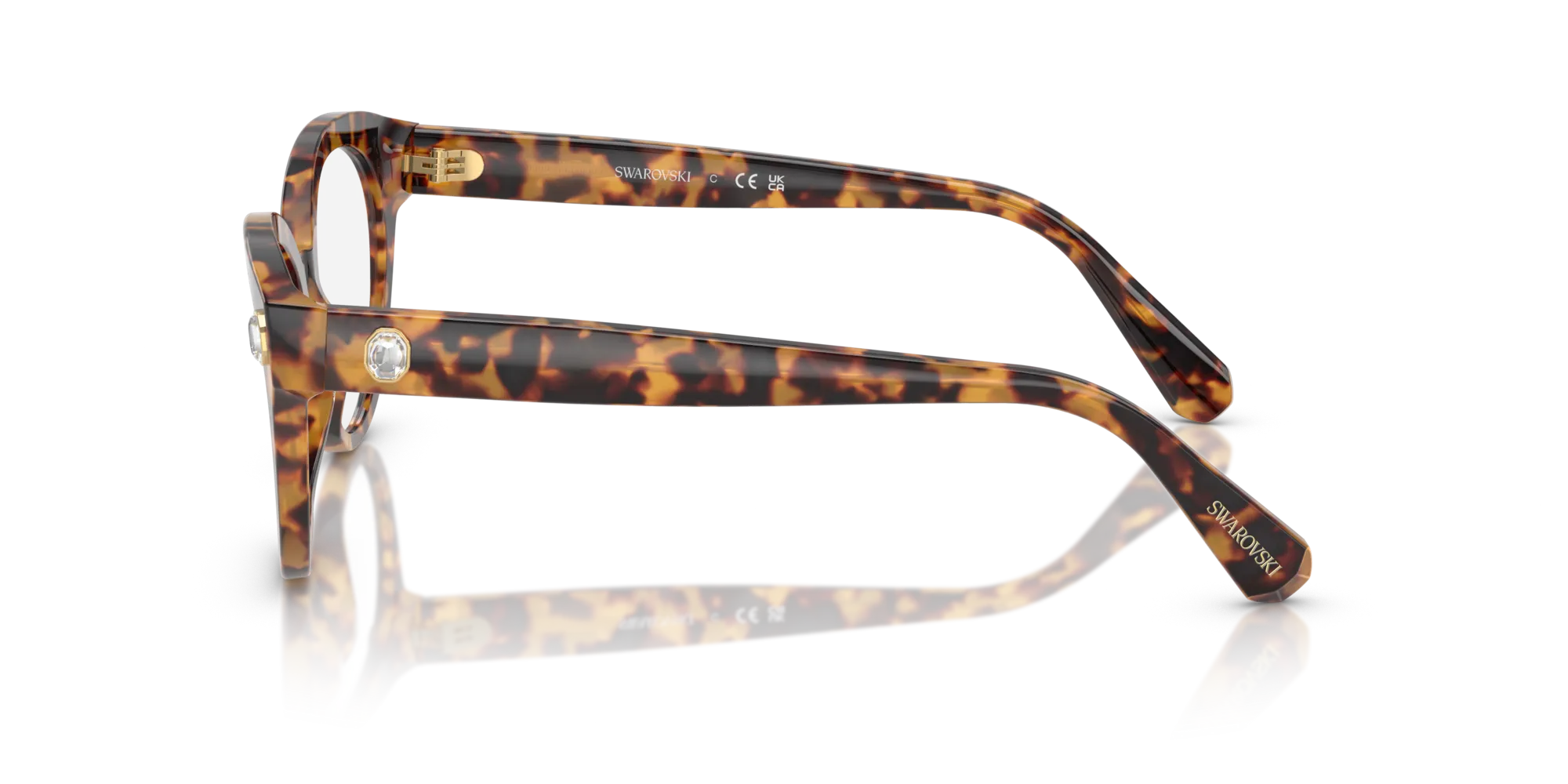 Swarovski SK2037 1040 Montature da vista Acetato Tartaruga Rotonda Normale - immagine 4