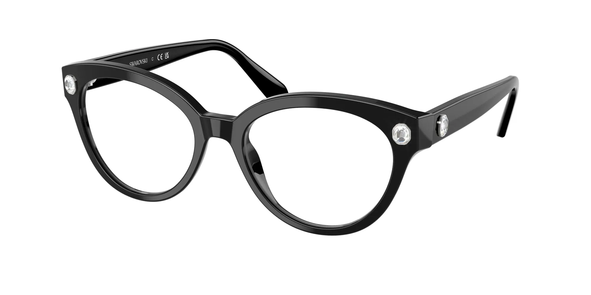 Swarovski SK2037 1001 Montature da vista Acetato Nero Rotonda Normale - immagine 1