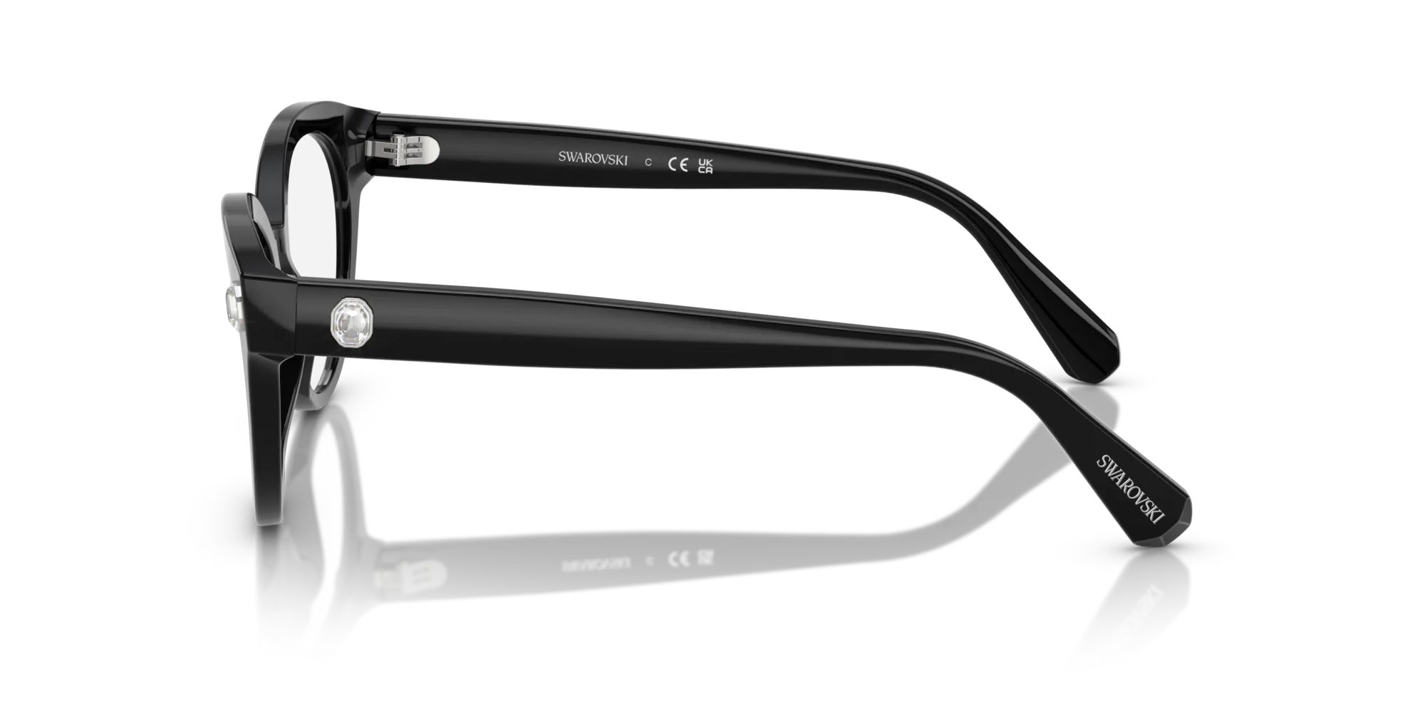 Swarovski SK2037 1001 Montature da vista Acetato Nero Rotonda Normale - immagine 4