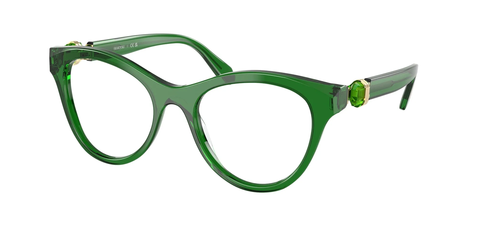 Swarovski SK2036 1064 Montature da vista Acetato Verde Rotonda Normale - immagine 1