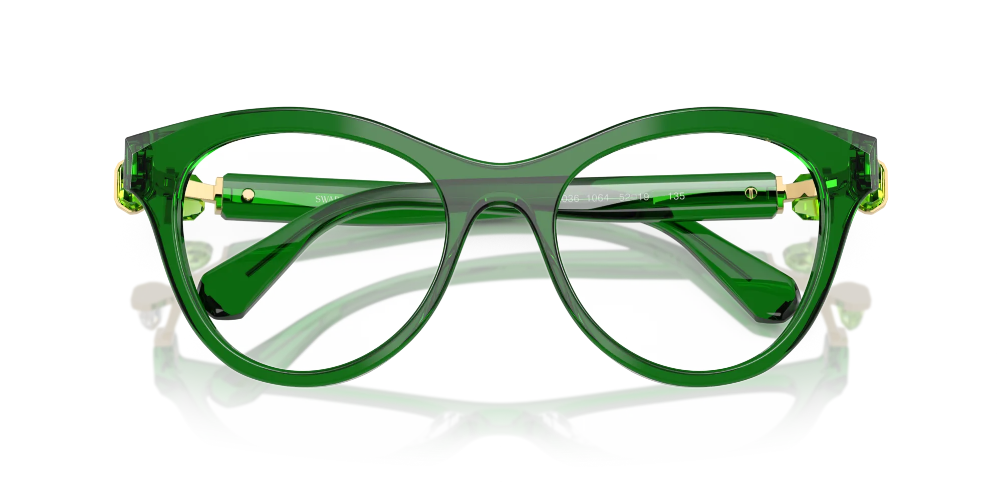 Swarovski SK2036 1064 Montature da vista Acetato Verde Rotonda Normale - immagine 2