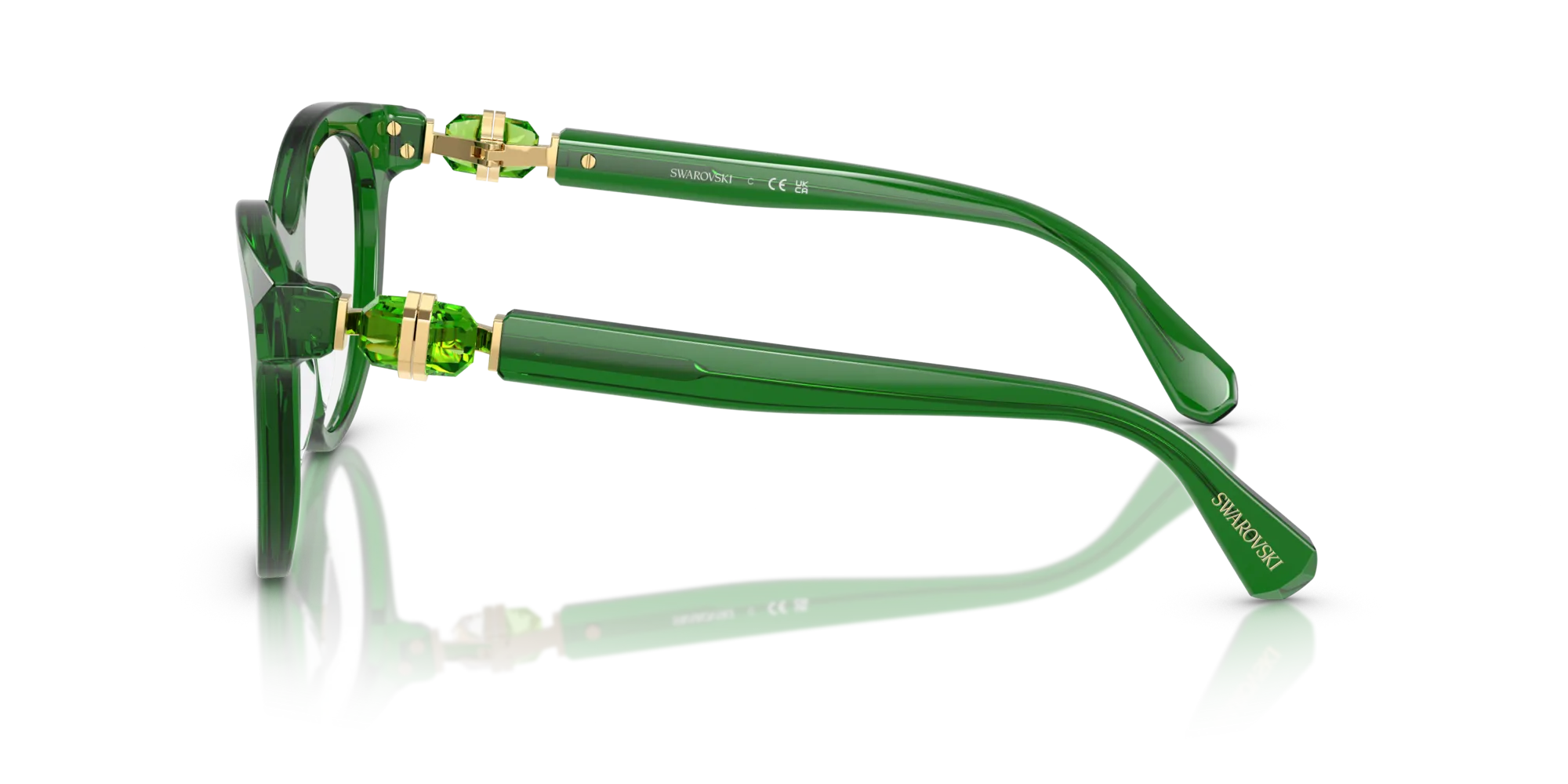 Swarovski SK2036 1064 Montature da vista Acetato Verde Rotonda Normale - immagine 4