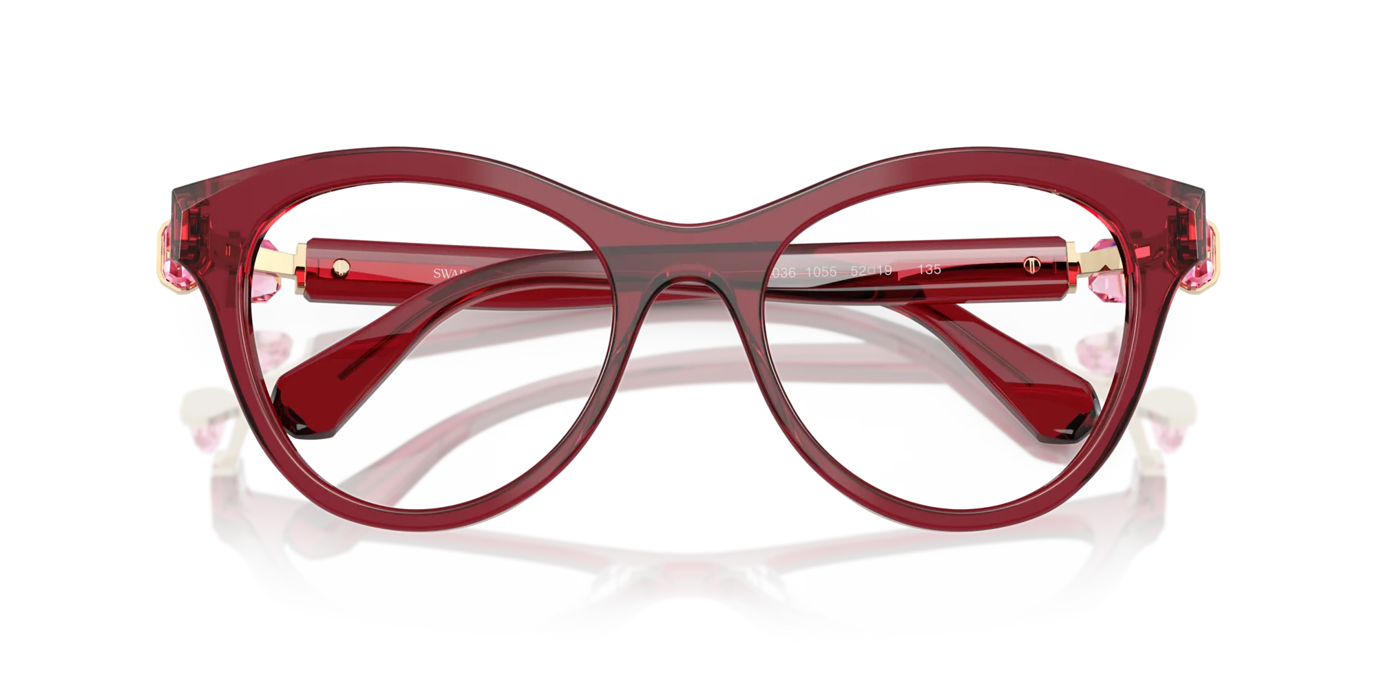 Swarovski SK2036 1055 Montature da vista Acetato Rosso Rotonda Normale - immagine 2