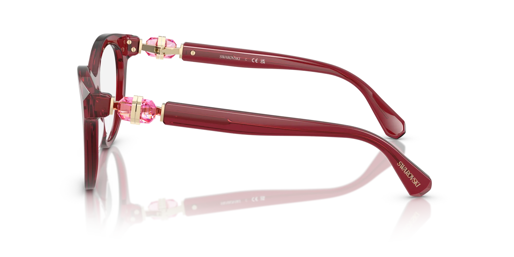 Swarovski SK2036 1055 Montature da vista Acetato Rosso Rotonda Normale - immagine 4