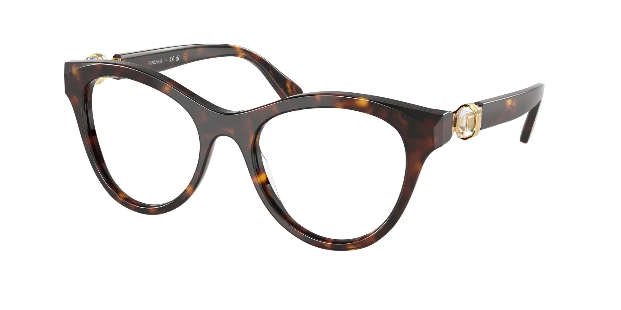 Swarovski SK2036 1002 Montature da vista Acetato Marrone Rotonda Normale - immagine 1