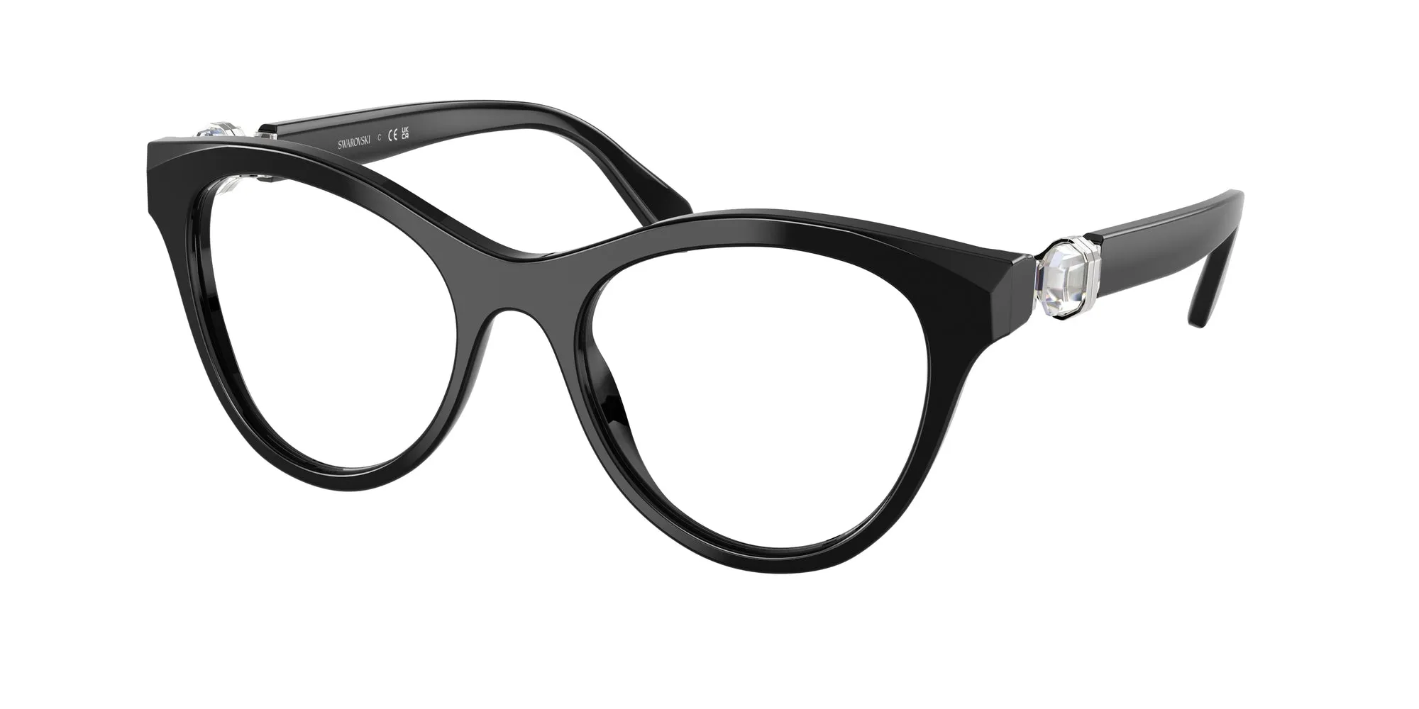 Swarovski SK2036 1001 Montature da vista Acetato Nero Rotonda Normale - immagine 1