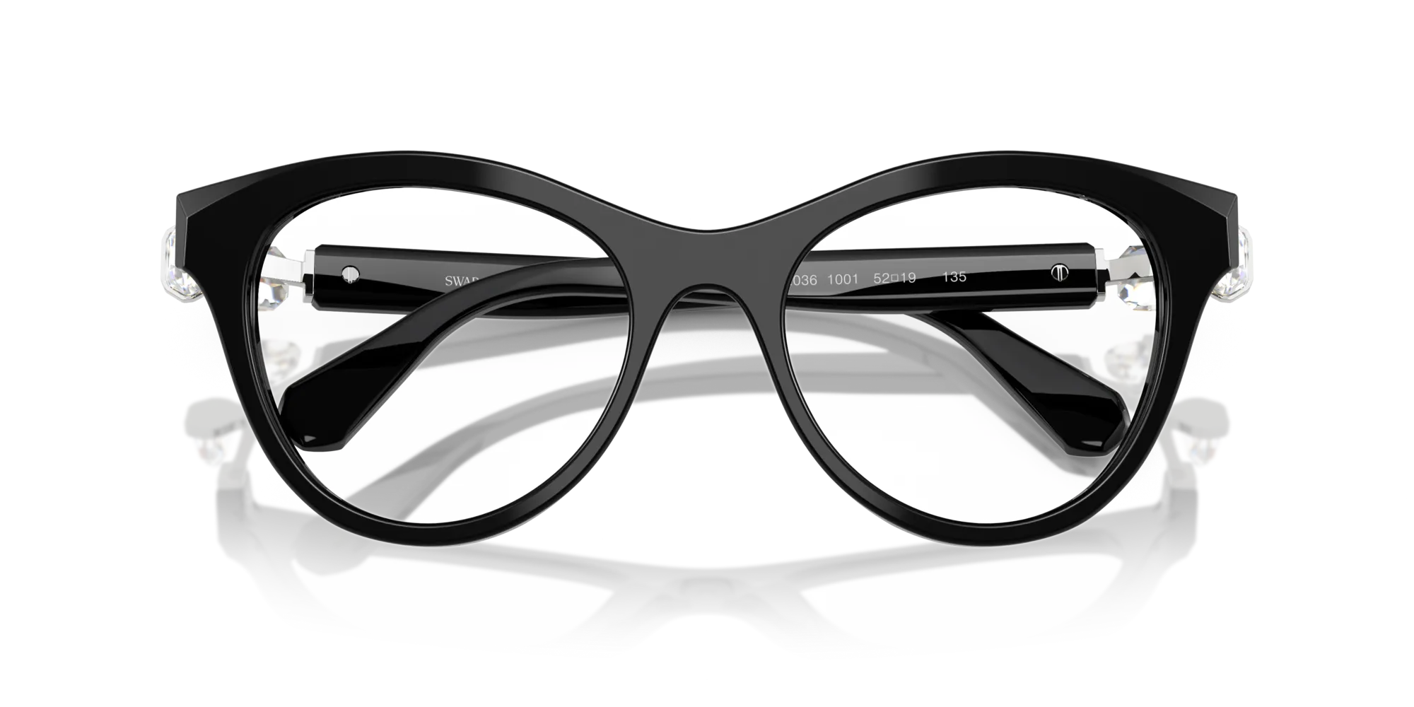 Swarovski SK2036 1001 Montature da vista Acetato Nero Rotonda Normale - immagine 2