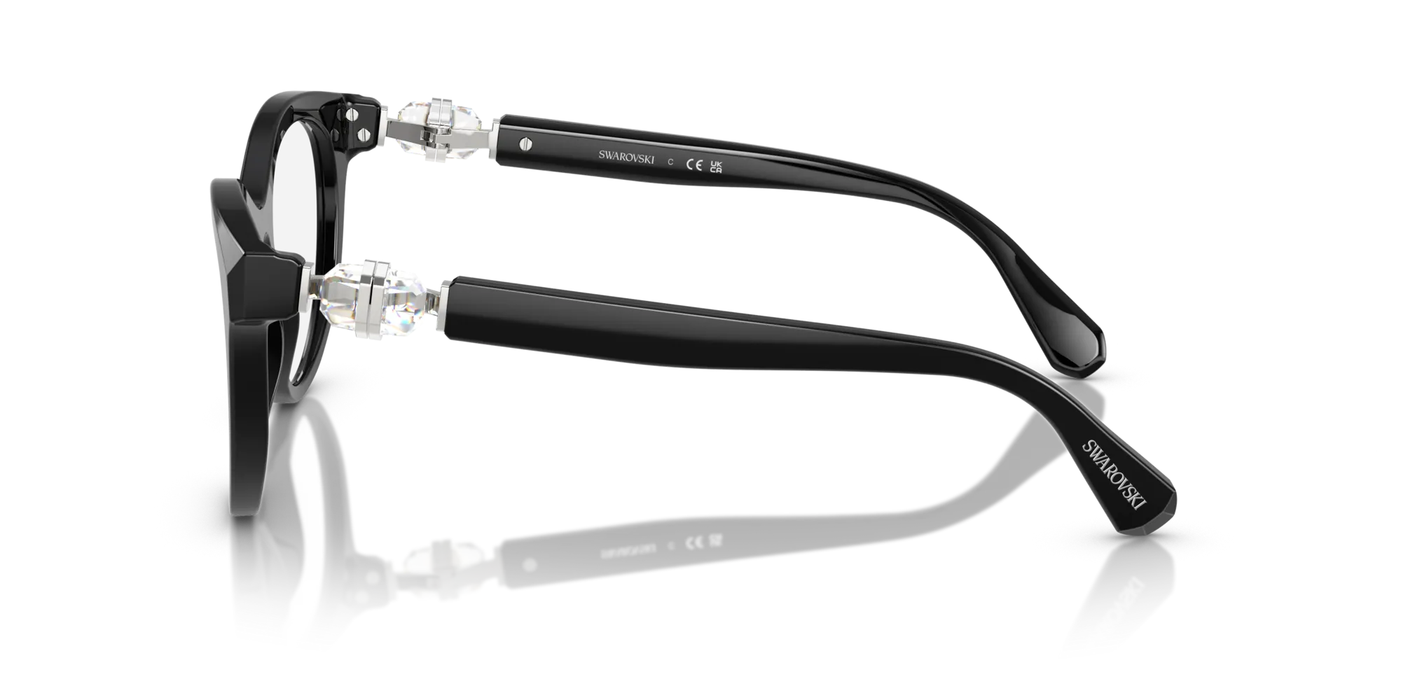 Swarovski SK2036 1001 Montature da vista Acetato Nero Rotonda Normale - immagine 4