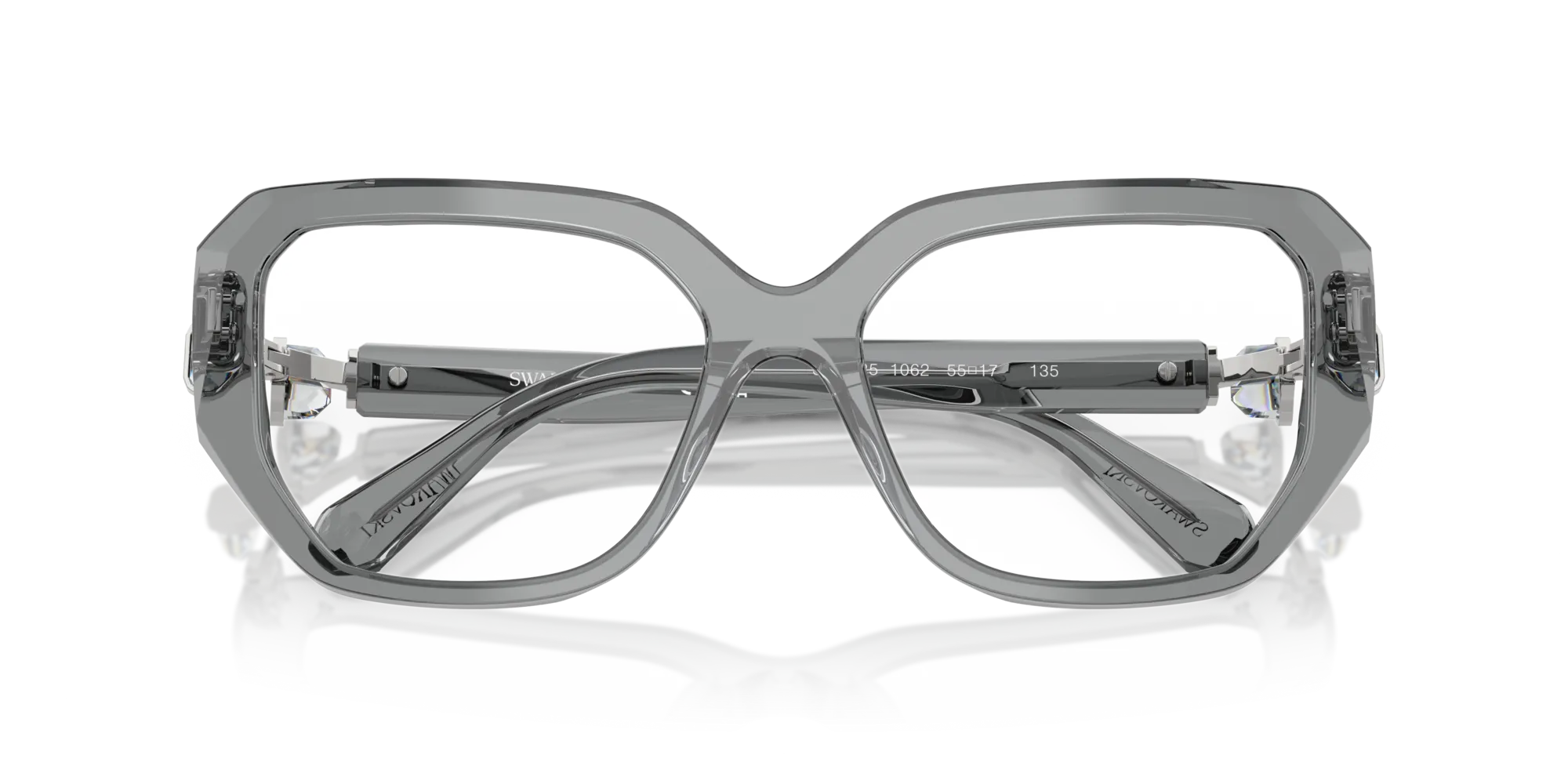 Swarovski SK2035 1062 Montature da vista Acetato Grigio Trasparente Geometrica Normale - immagine 2