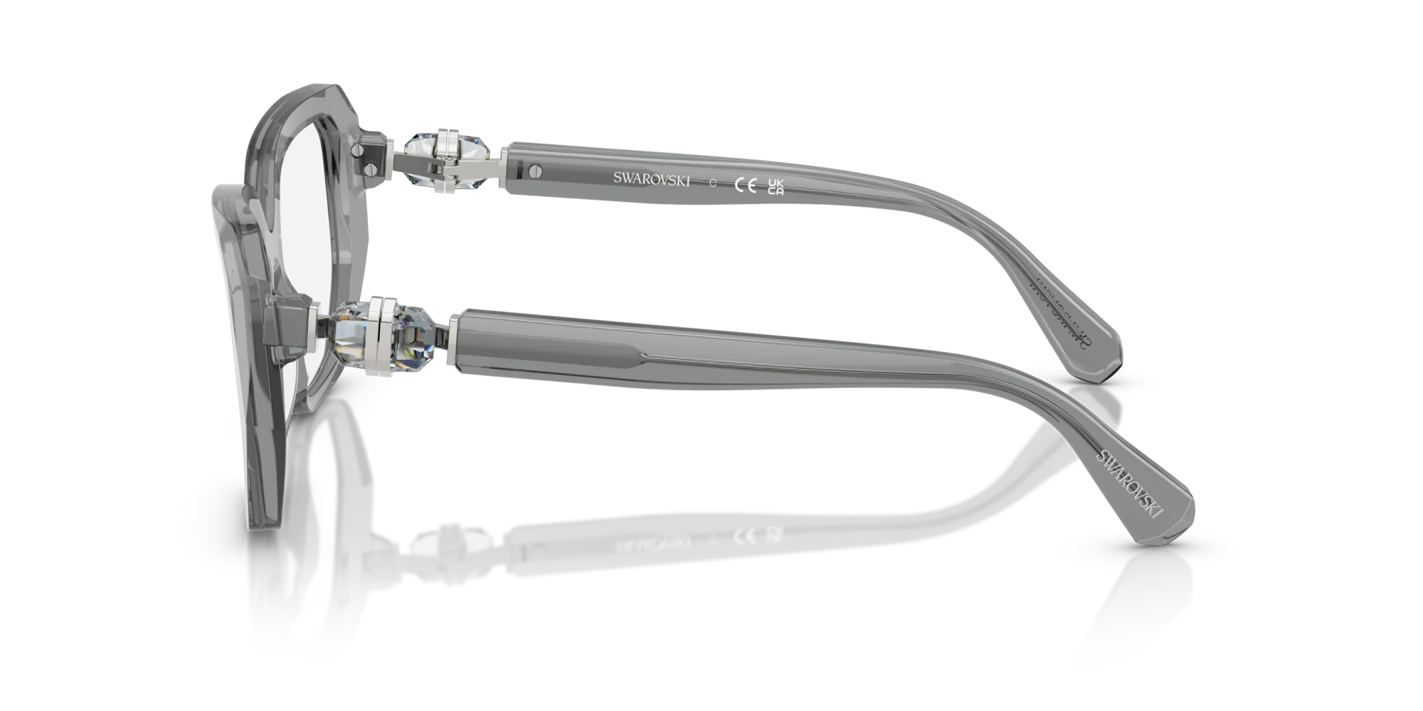 Swarovski SK2035 1062 Montature da vista Acetato Grigio Trasparente Geometrica Normale - immagine 4