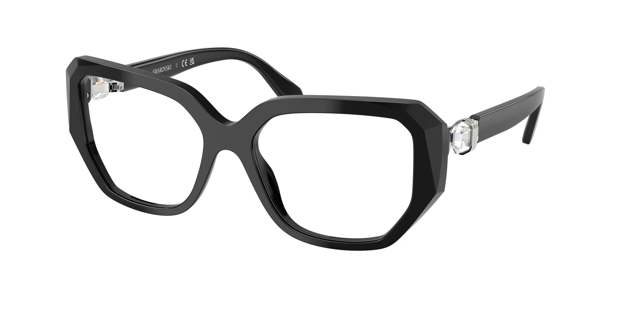 Swarovski SK2035 1001 Montature da vista Acetato Nero Geometrica Normale - immagine 1