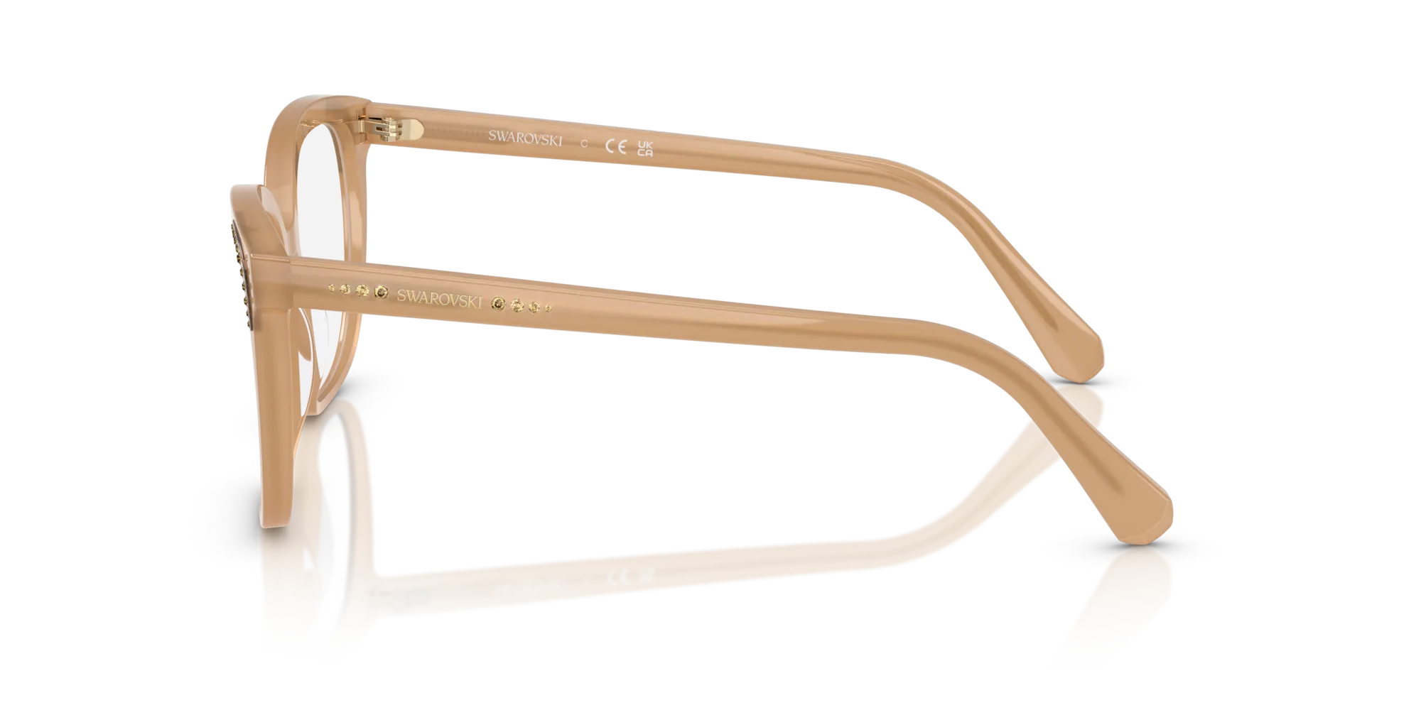 Swarovski SK2033 2002 Montature da vista Acetato Beige Farfalla Normale - immagine 4