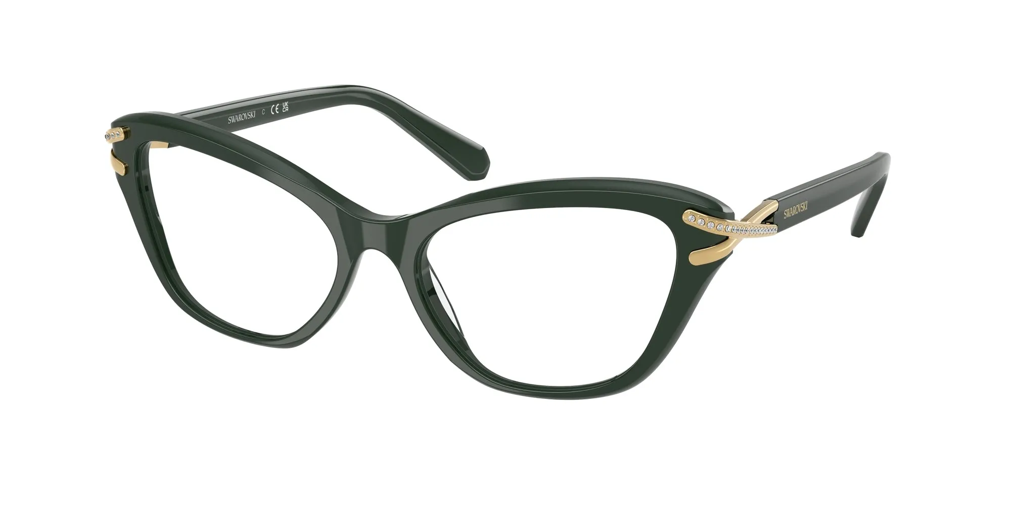 Swarovski SK2031 1026 Montature da vista Acetato Verde Cat Eye Normale - immagine 1