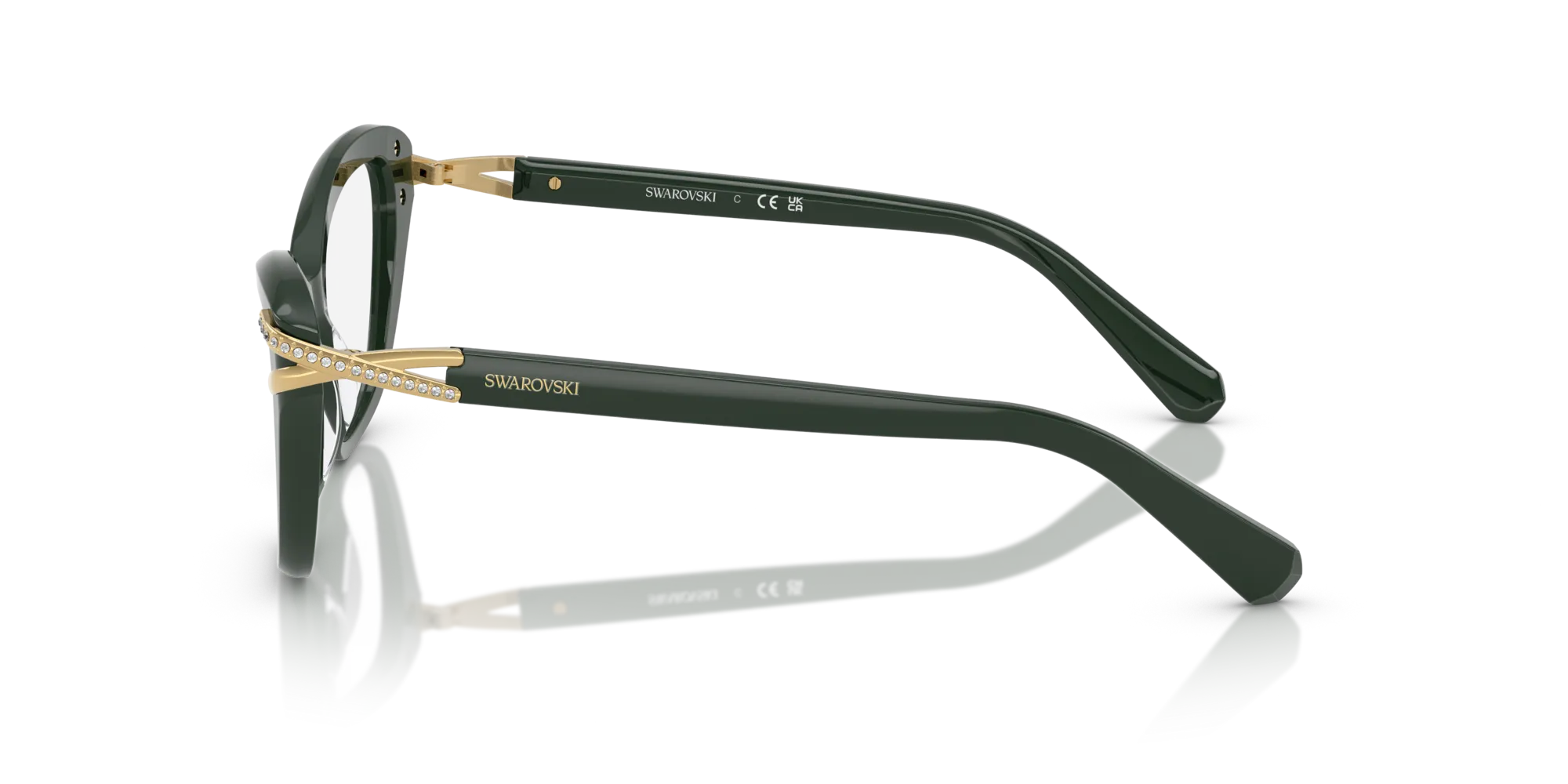 Swarovski SK2031 1026 Montature da vista Acetato Verde Cat Eye Normale - immagine 4