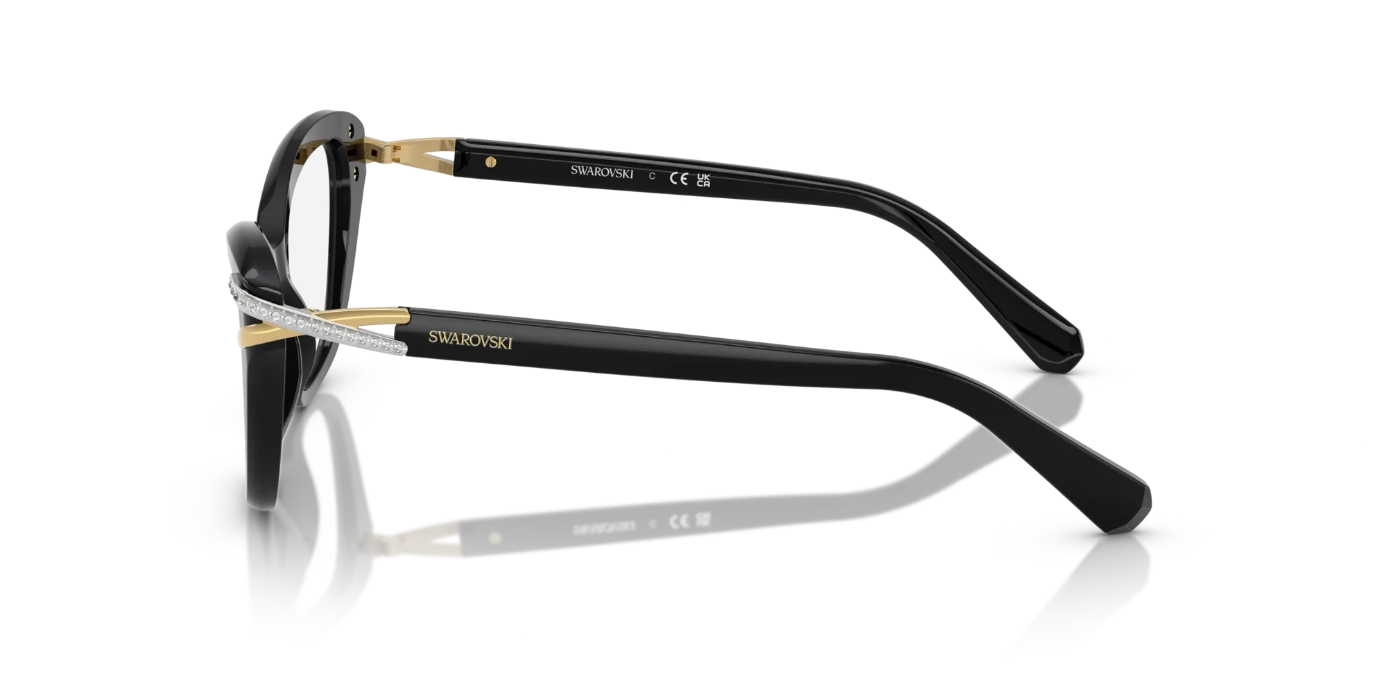 Swarovski SK2031 1001 Montature da vista Acetato Nero Cat Eye Normale - immagine 4