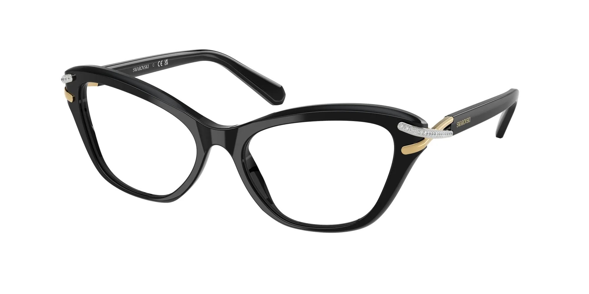 Swarovski SK2031 1001 Montature da vista Acetato Nero Cat Eye Normale - immagine 1