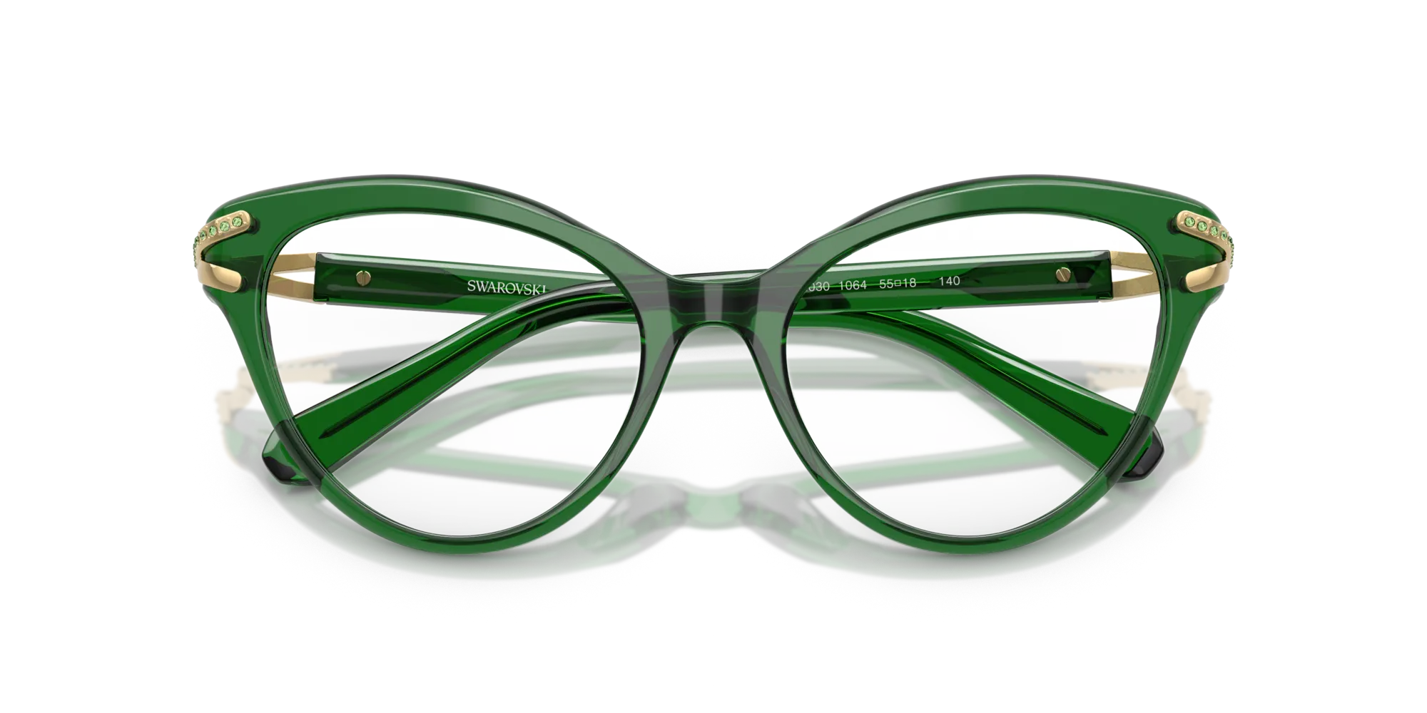 Swarovski SK2030 1064 Montature da vista Acetato Verde Cat Eye Normale - immagine 2