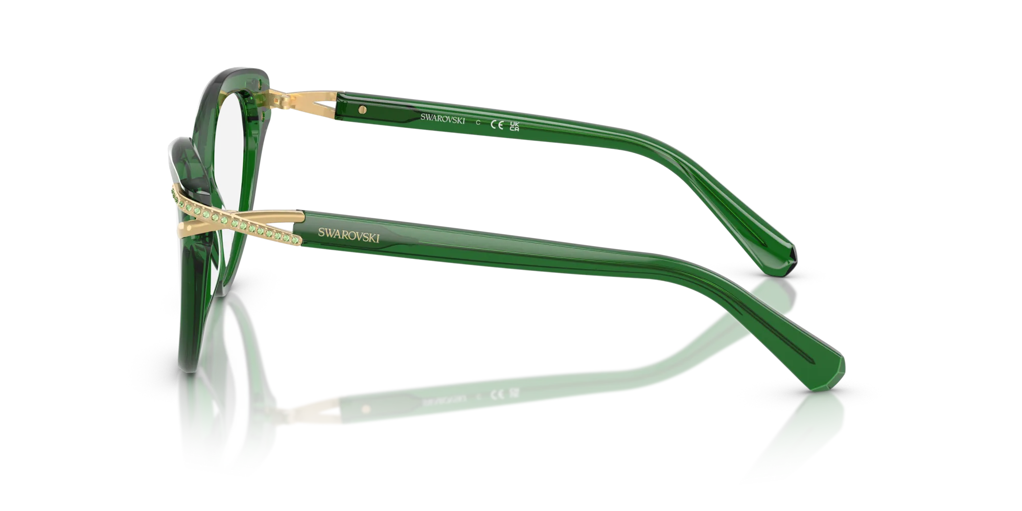 Swarovski SK2030 1064 Montature da vista Acetato Verde Cat Eye Normale - immagine 4