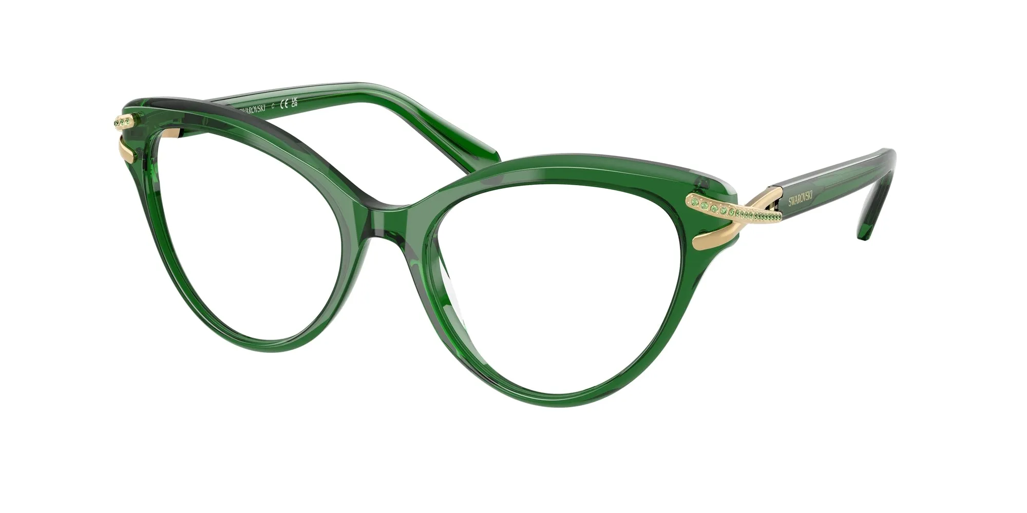 Swarovski SK2030 1064 Montature da vista Acetato Verde Cat Eye Normale - immagine 1