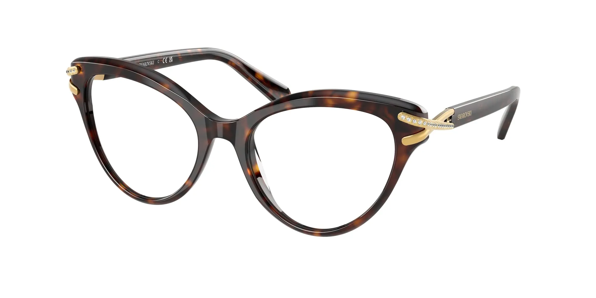 Swarovski SK2030 1002 Montature da vista Acetato Tartaruga Cat Eye Normale - immagine 1