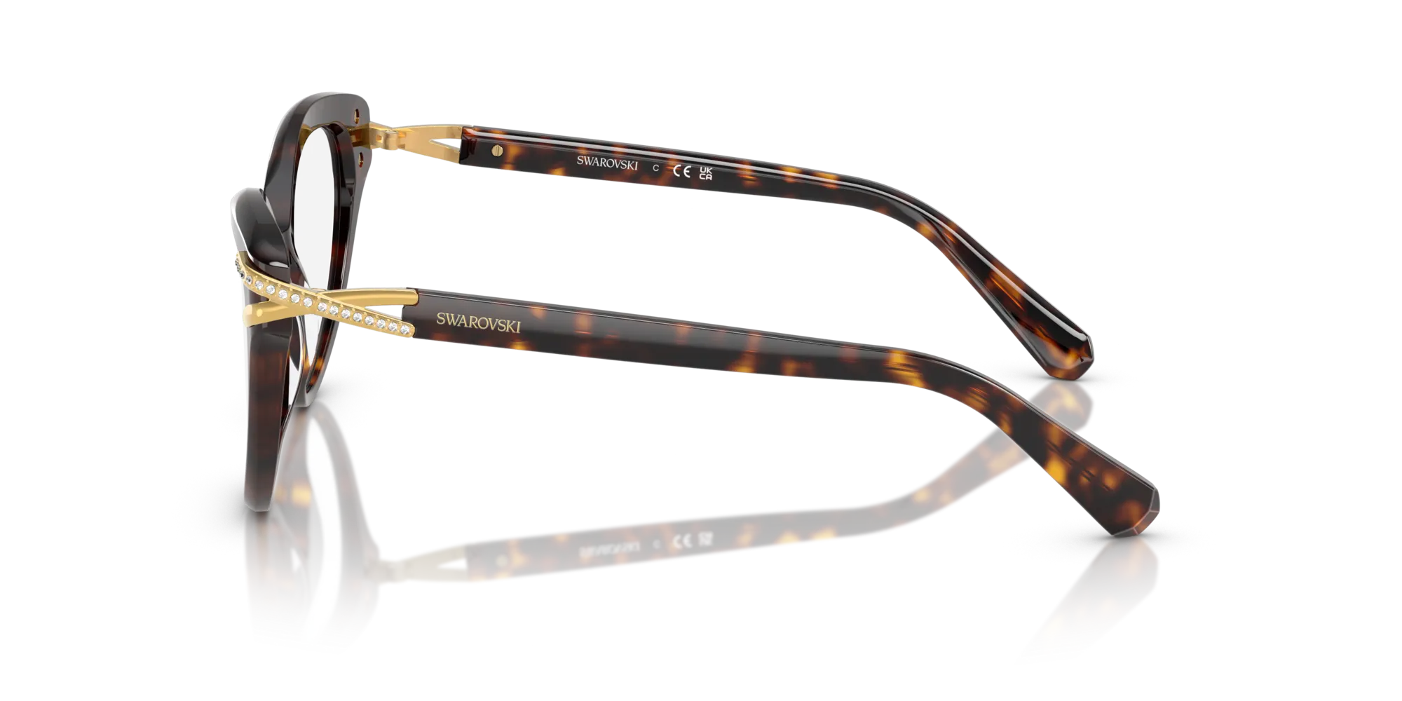 Swarovski SK2030 1002 Montature da vista Acetato Tartaruga Cat Eye Normale - immagine 4