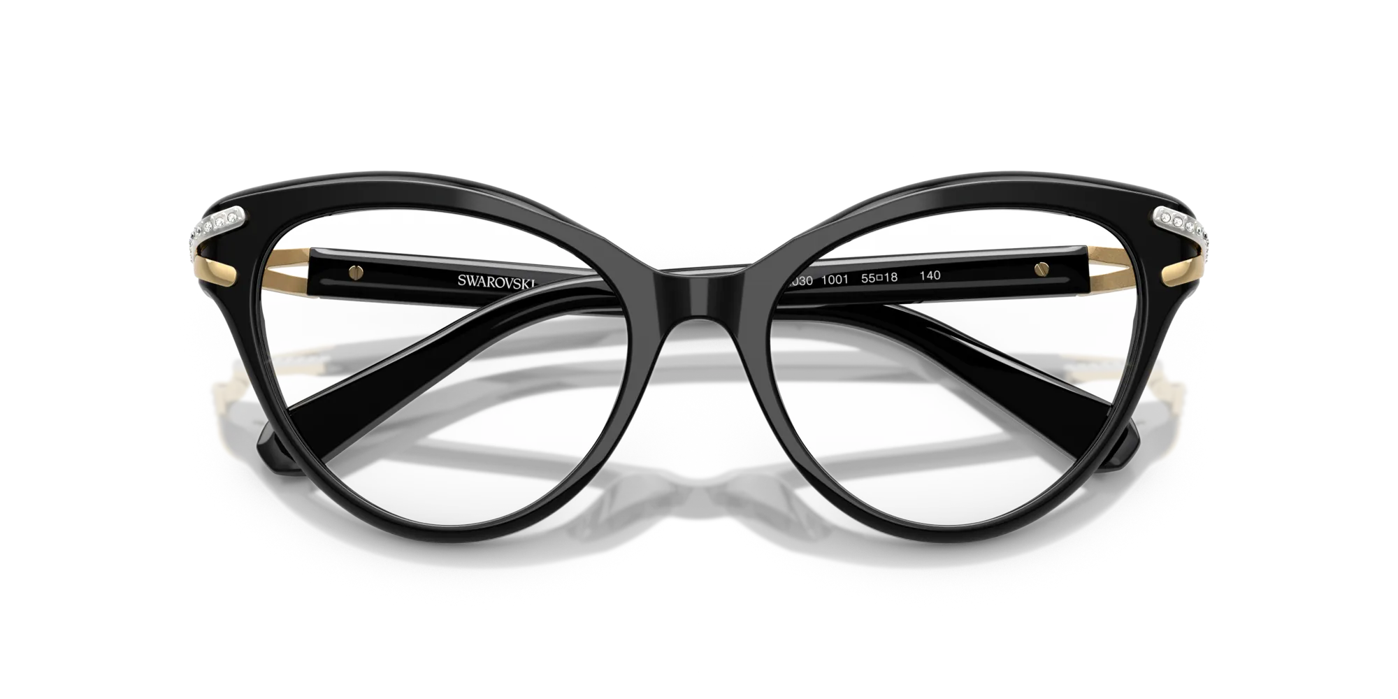 Swarovski SK2030 1001 Montature da vista Acetato Nero Cat Eye Normale - immagine 2