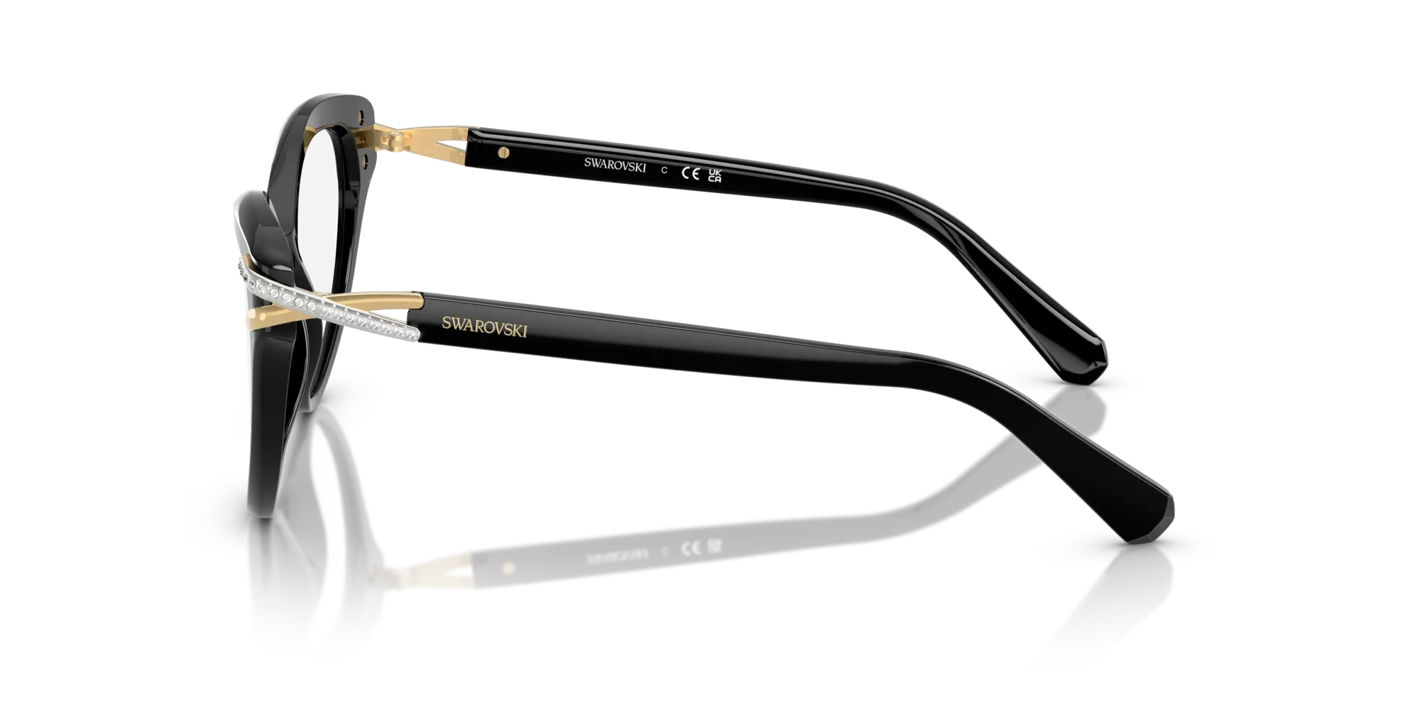Swarovski SK2030 1001 Montature da vista Acetato Nero Cat Eye Normale - immagine 4
