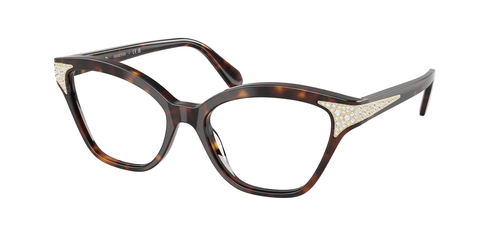Swarovski SK2029 1002 Montature da vista Acetato Marrone Cat Eye Normale - immagine 1