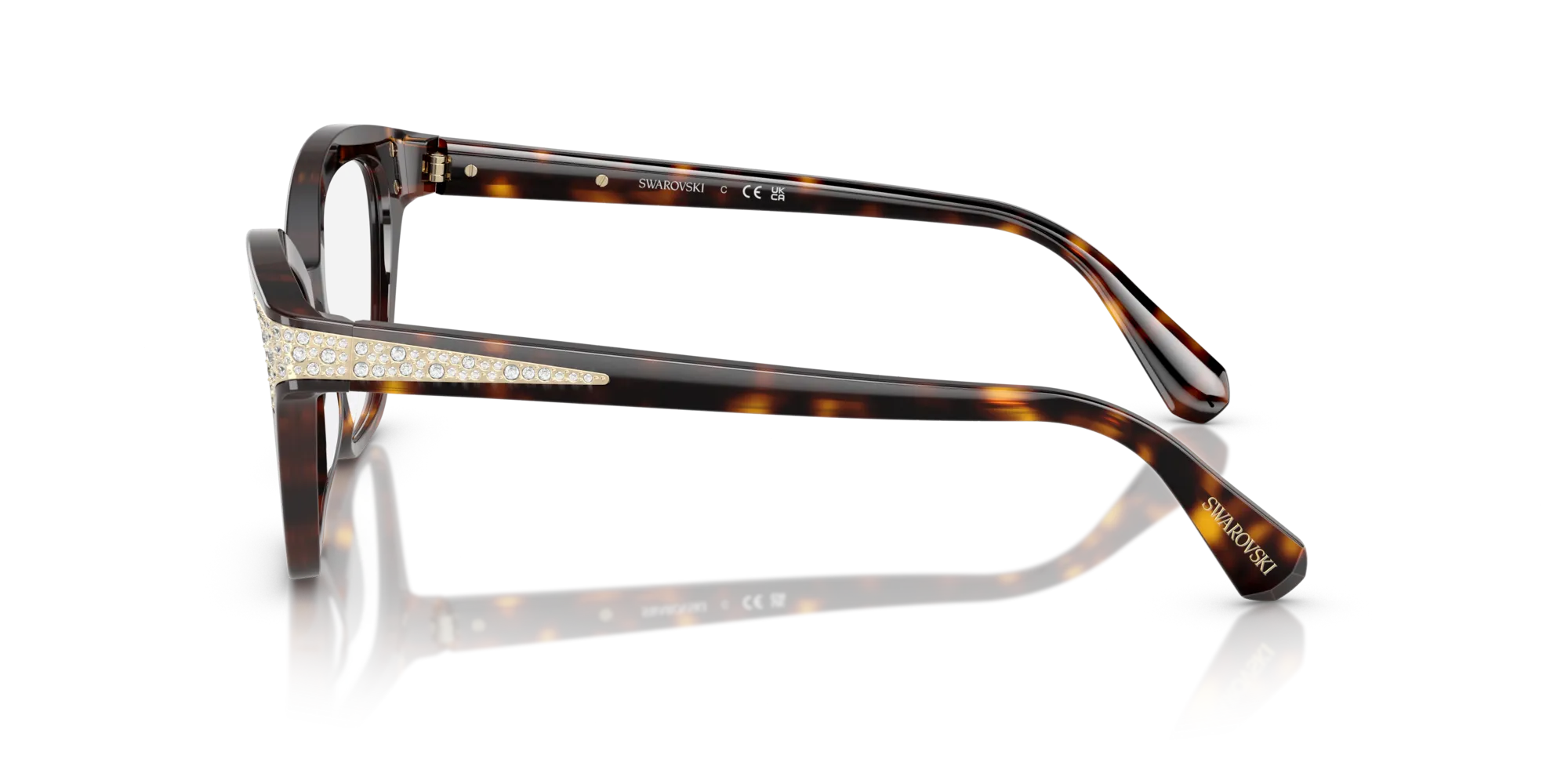 Swarovski SK2029 1002 Montature da vista Acetato Marrone Cat Eye Normale - immagine 4