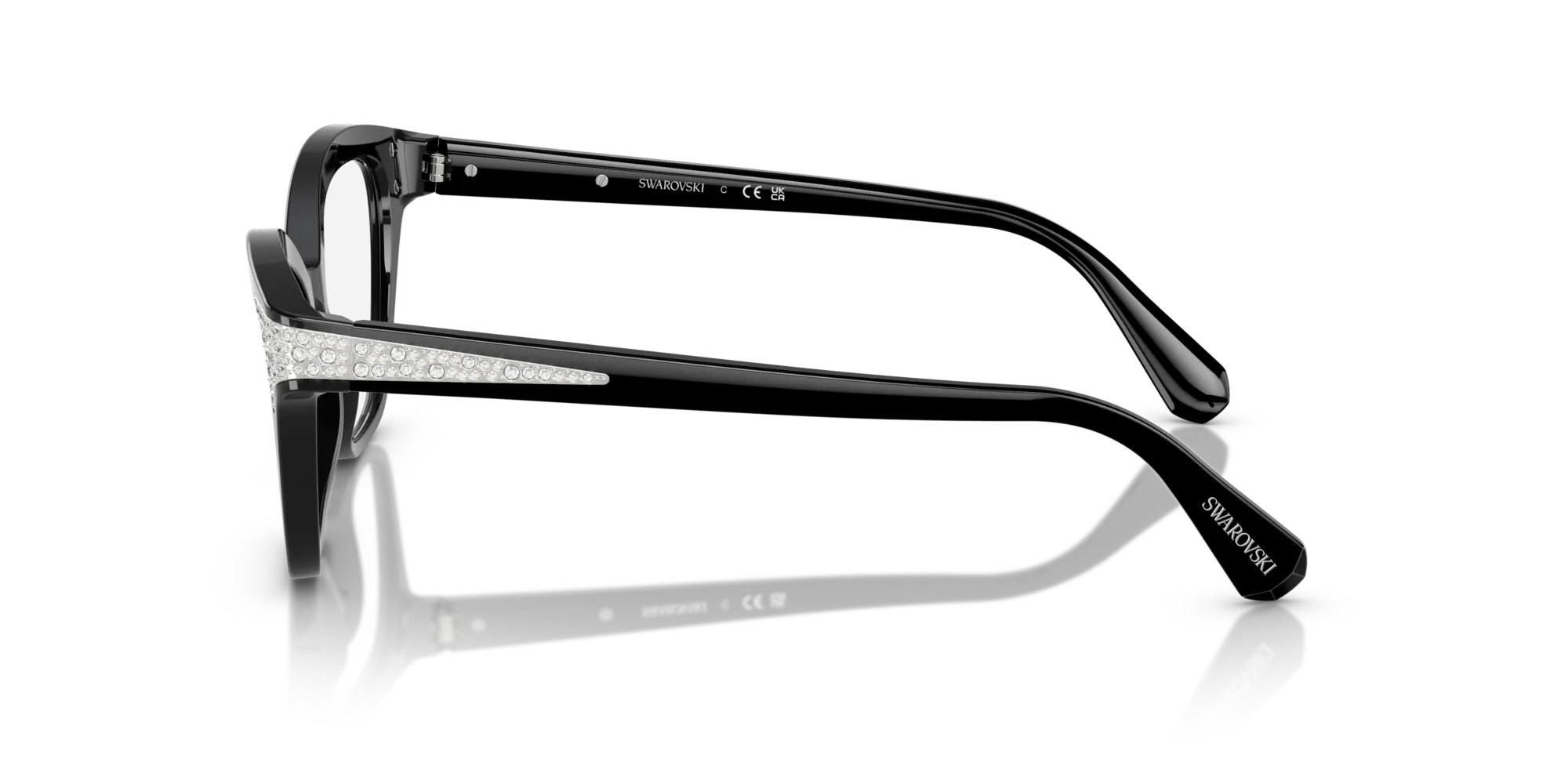 Swarovski SK2029 1001 Montature da vista Acetato Nero Cat Eye Normale - immagine 4