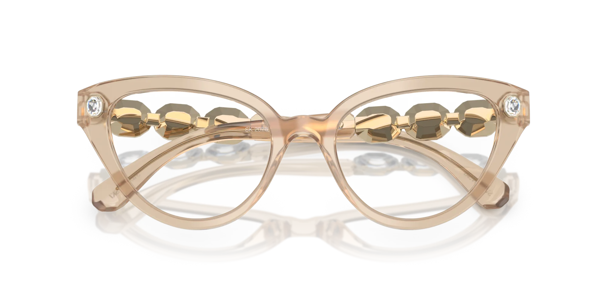 Swarovski SK2028 1066 Montature da vista Acetato Beige Cat Eye Normale - immagine 2