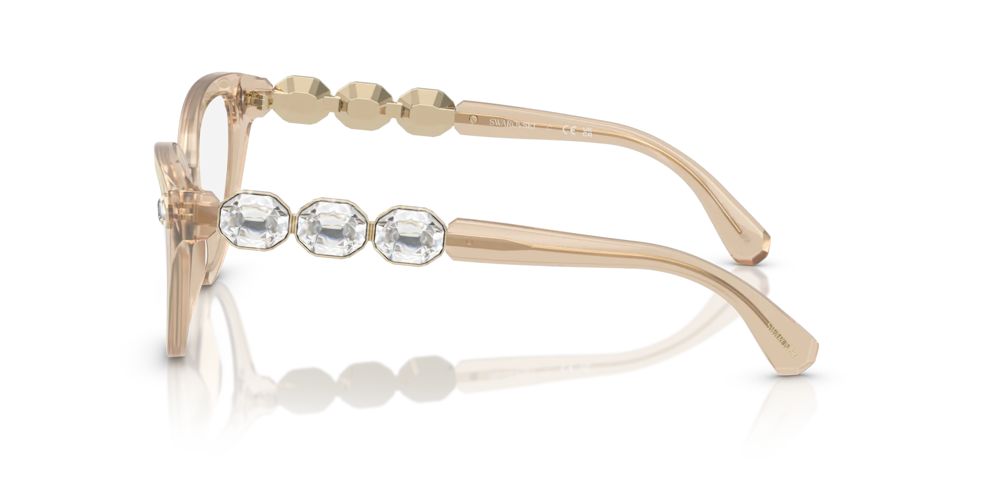 Swarovski SK2028 1066 Montature da vista Acetato Beige Cat Eye Normale - immagine 4