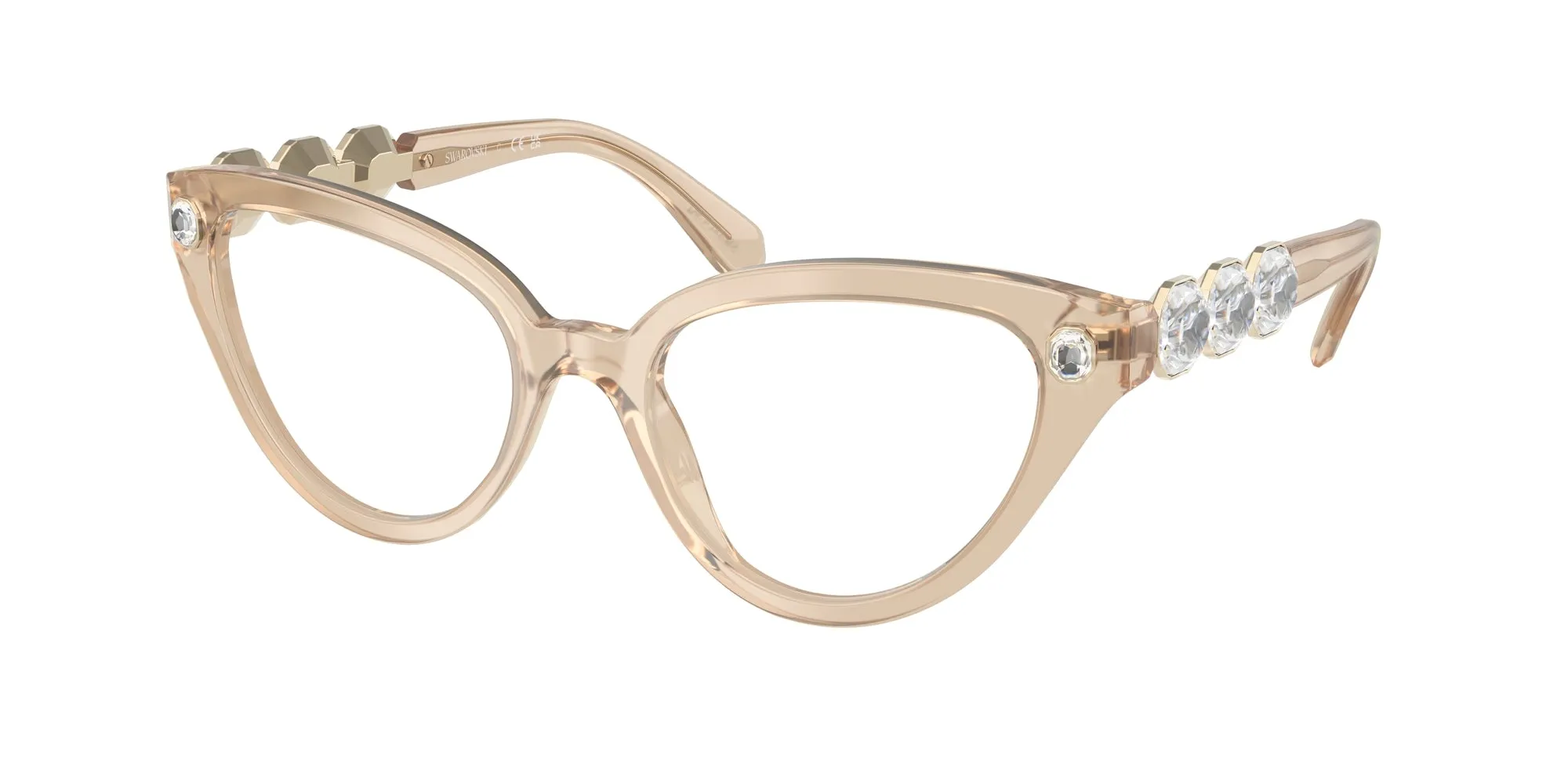 Swarovski SK2028 1066 Montature da vista Acetato Beige Cat Eye Normale - immagine 1