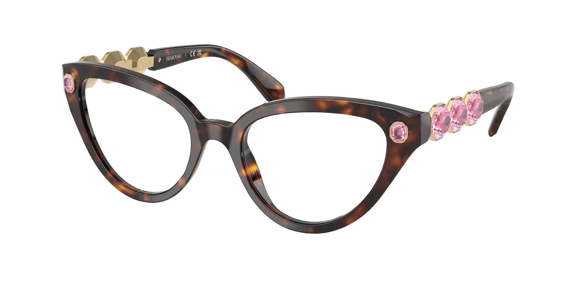 Swarovski SK2028 1002 Montature da vista Acetato Tartaruga Cat Eye Normale - immagine 1