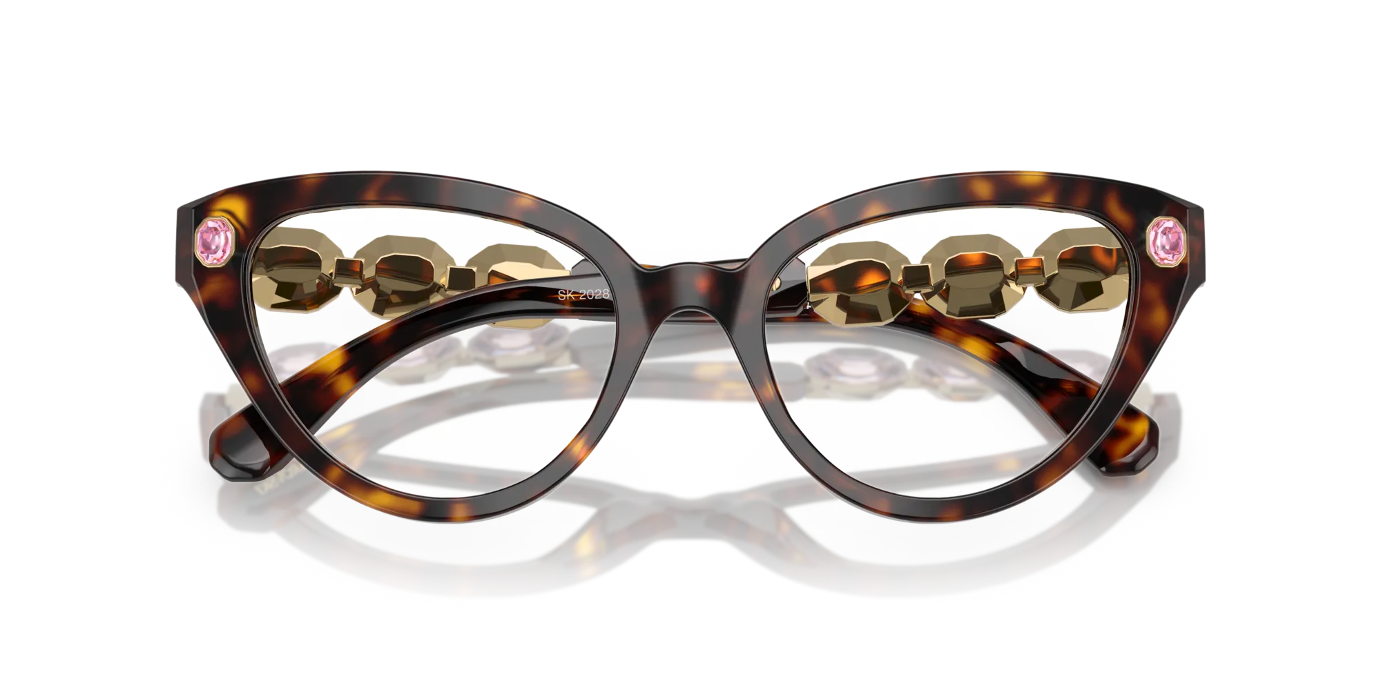 Swarovski SK2028 1002 Montature da vista Acetato Tartaruga Cat Eye Normale - immagine 2