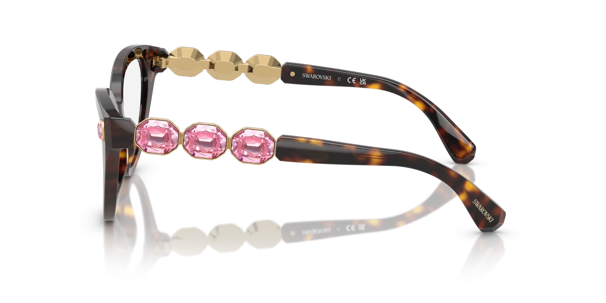 Swarovski SK2028 1002 Montature da vista Acetato Tartaruga Cat Eye Normale - immagine 4