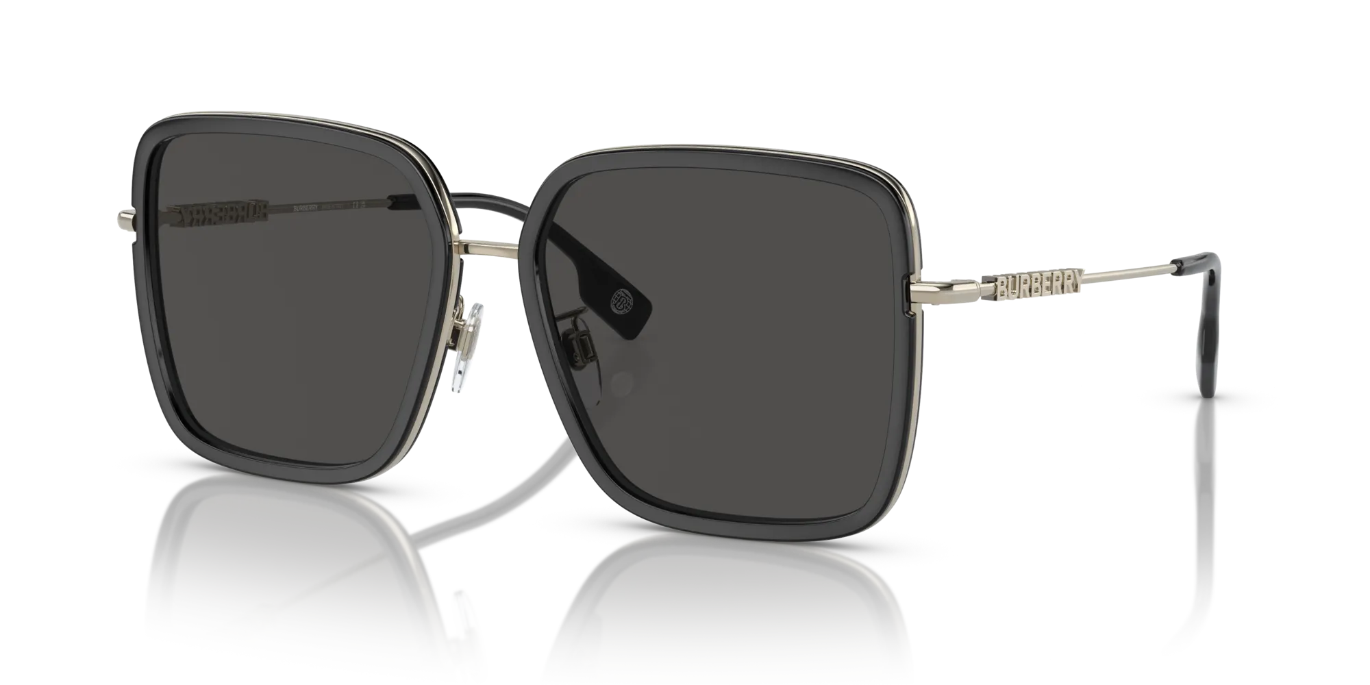 Burberry BE3145D DIONNE 110987 Occhiali da sole Acciaio Nero Grigio Squadrata Normale - immagine 4