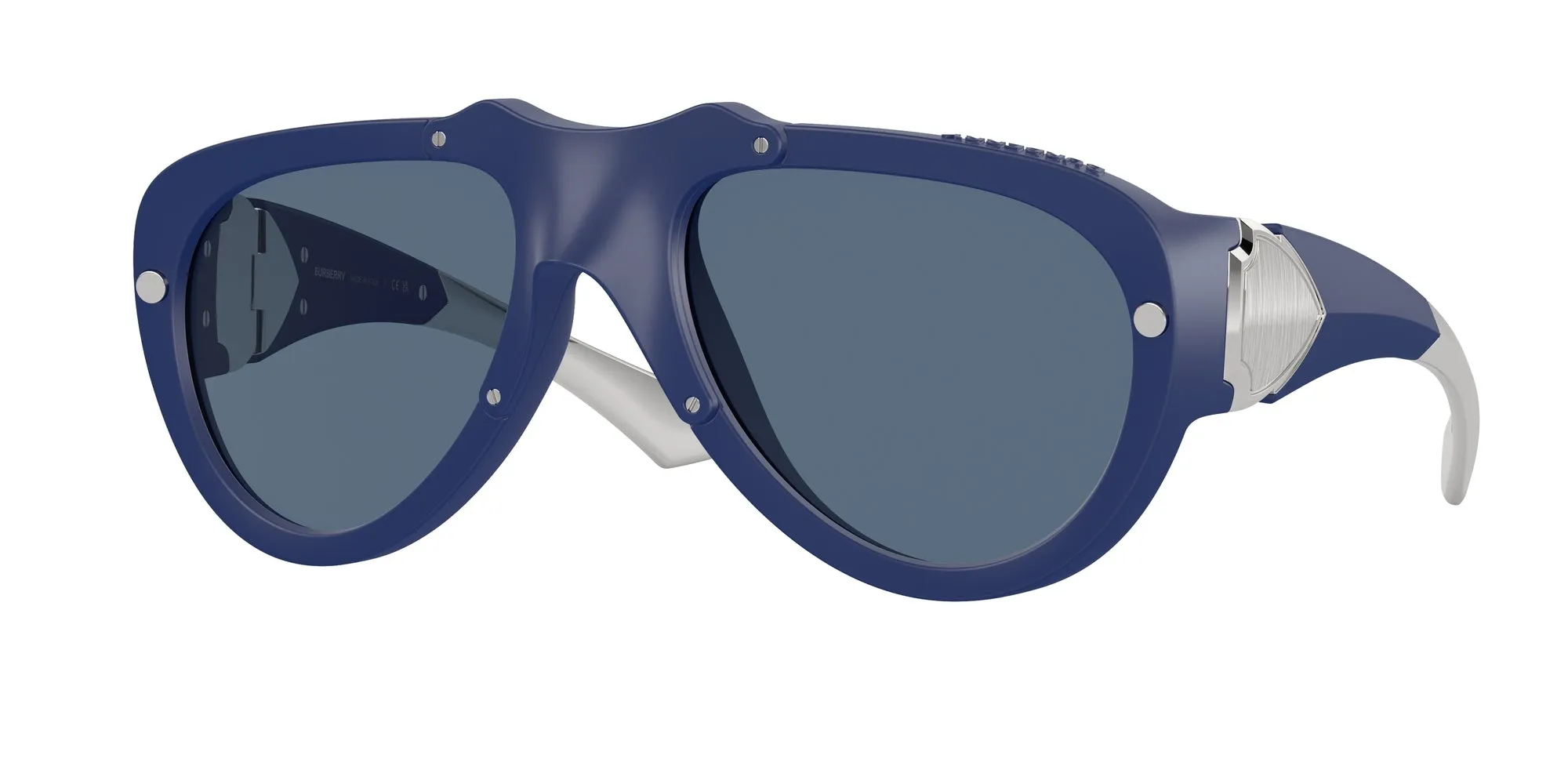 Burberry BE4433U 413980 Occhiali da sole Iniettato Blu Blu Pilot Normale - immagine 1