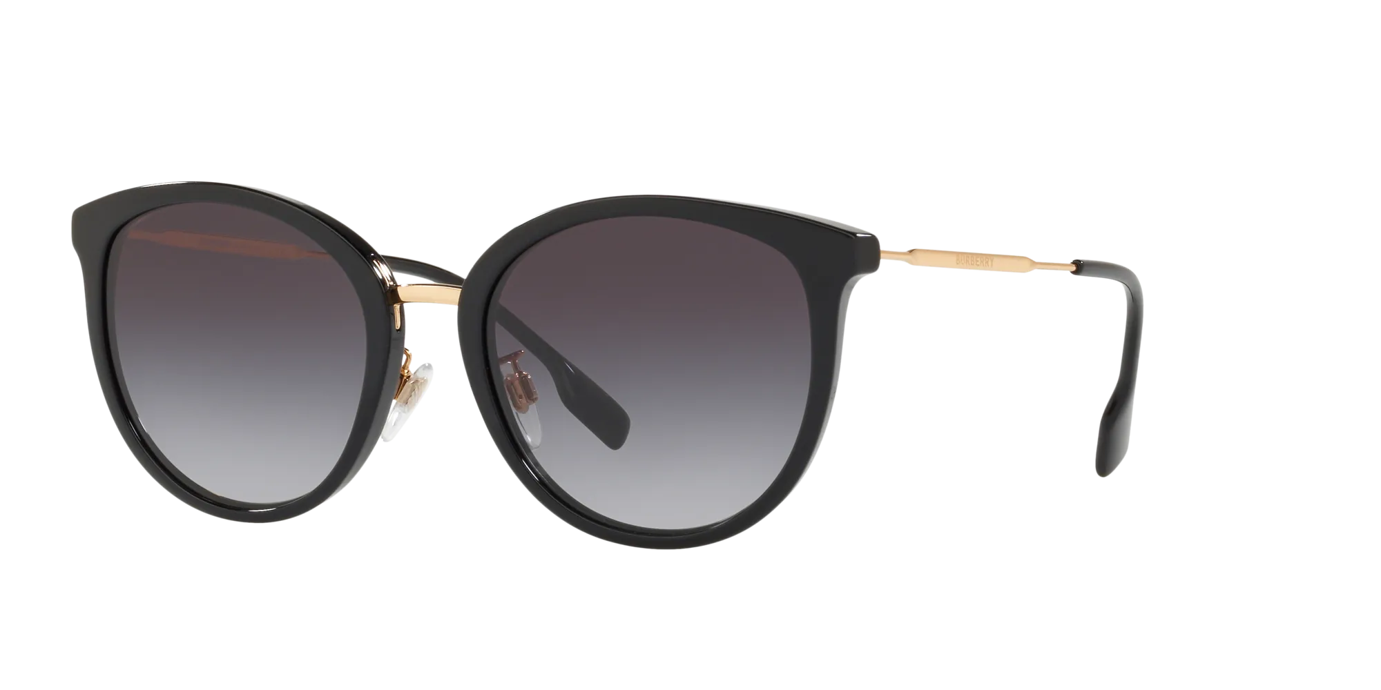 Burberry BE4289D 30018G Occhiali da sole Acetato Nero Grigio Rotonda Normale Sfumato - immagine 1