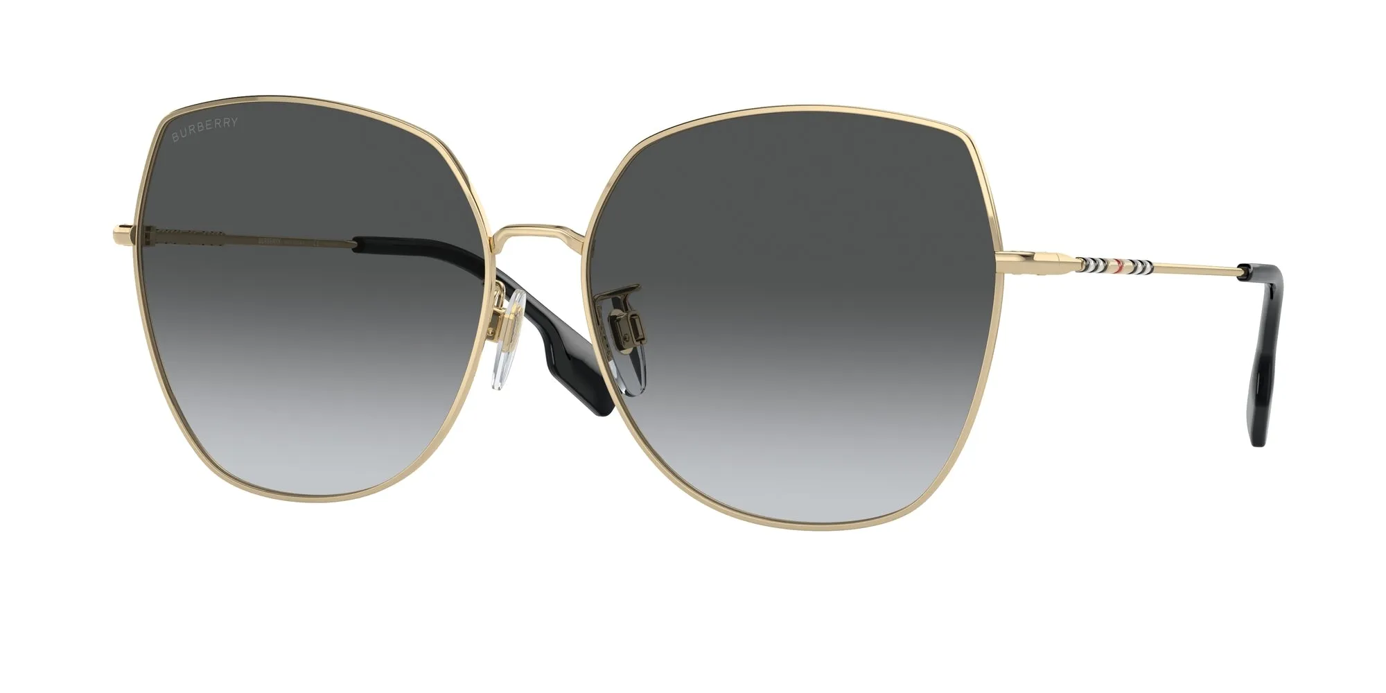 Burberry BE3136D 1109T3 Occhiali da sole Acciaio Oro Grigio Squadrata Polarizzata - immagine 1