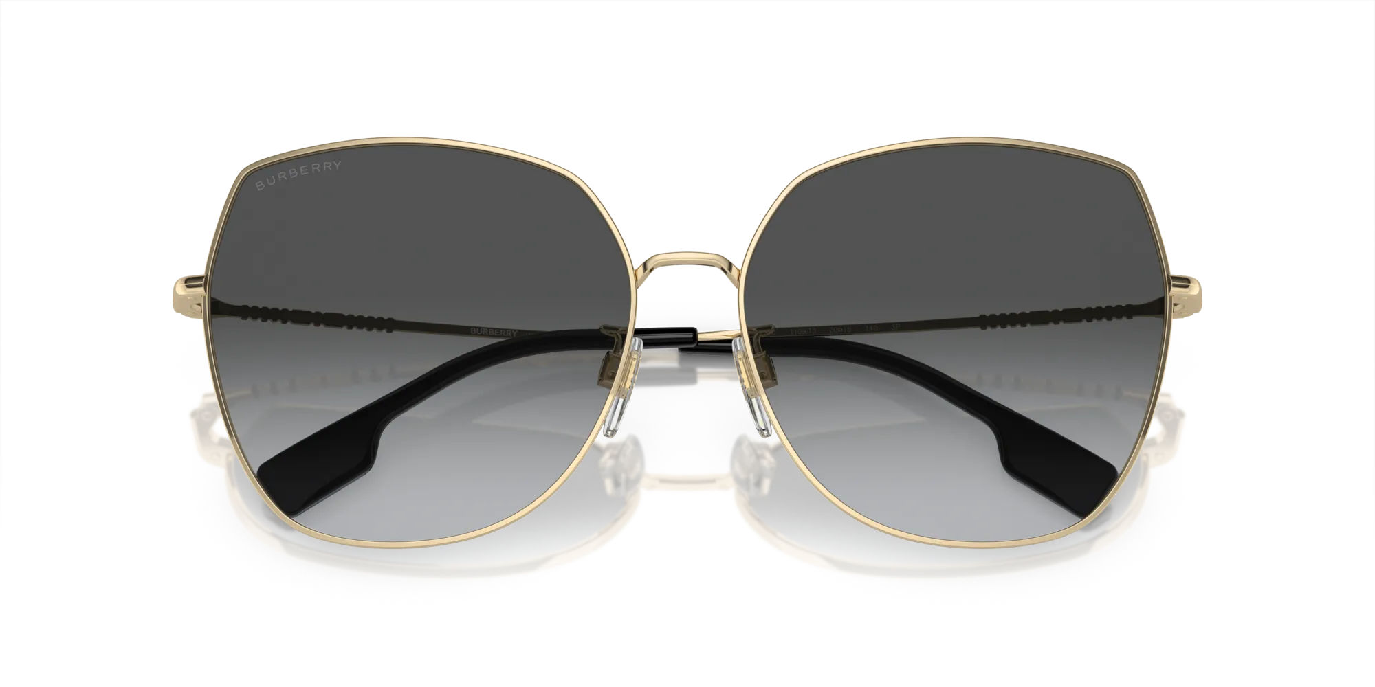 Burberry BE3136D 1109T3 Occhiali da sole Acciaio Oro Grigio Squadrata Polarizzata - immagine 2