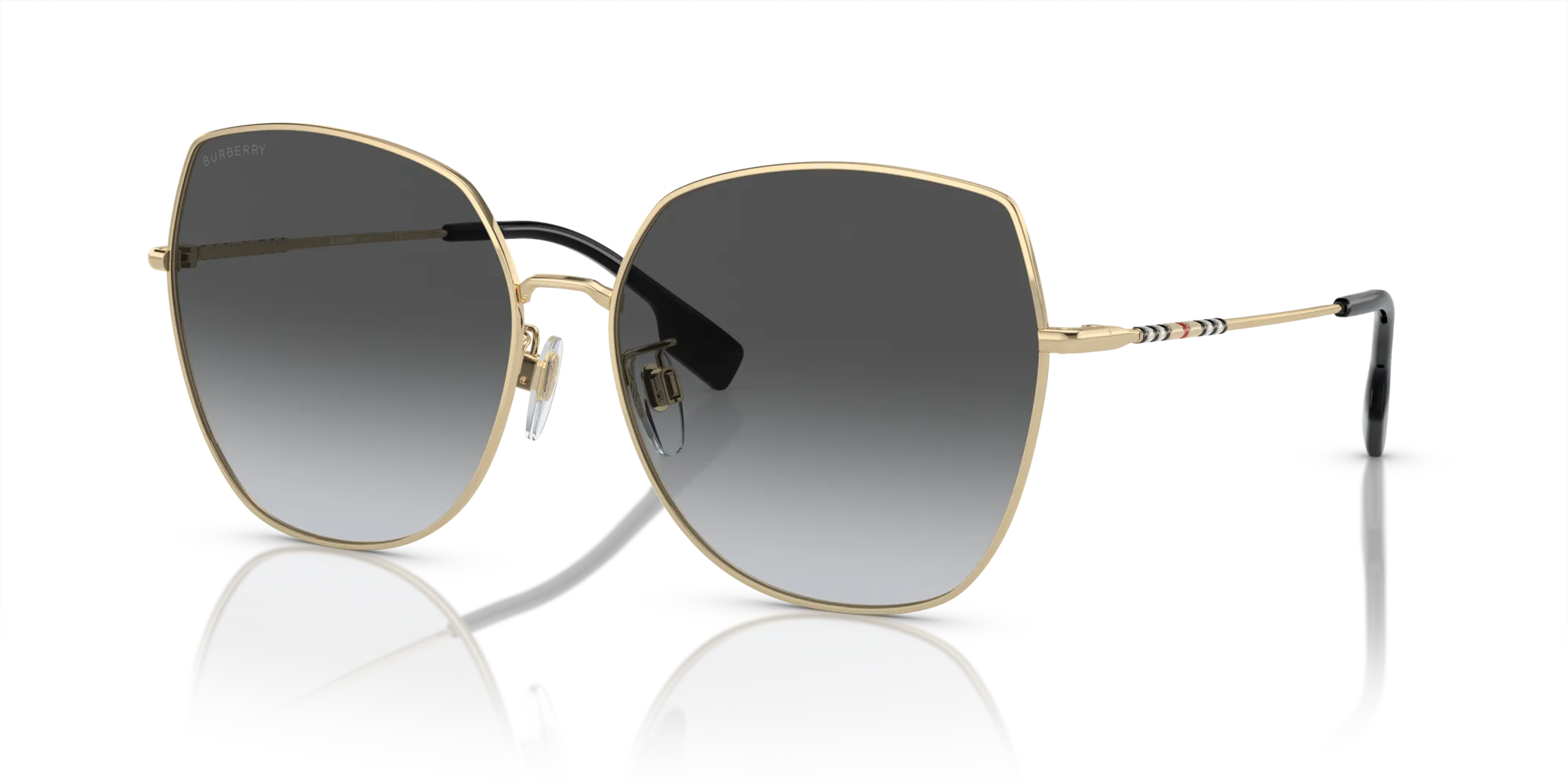 Burberry BE3136D 1109T3 Occhiali da sole Acciaio Oro Grigio Squadrata Polarizzata - immagine 4